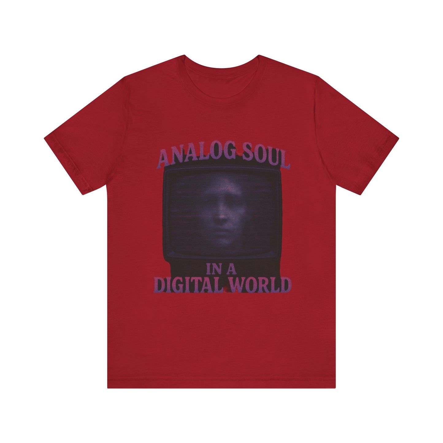 Analog Soul in a Digital World Unisex Jersey Tee, Vintage Graphic T-Shirt, Retro Aesthetic Shirt, Casual Wear, Gift for Tech Lovers, Unisex Fashion