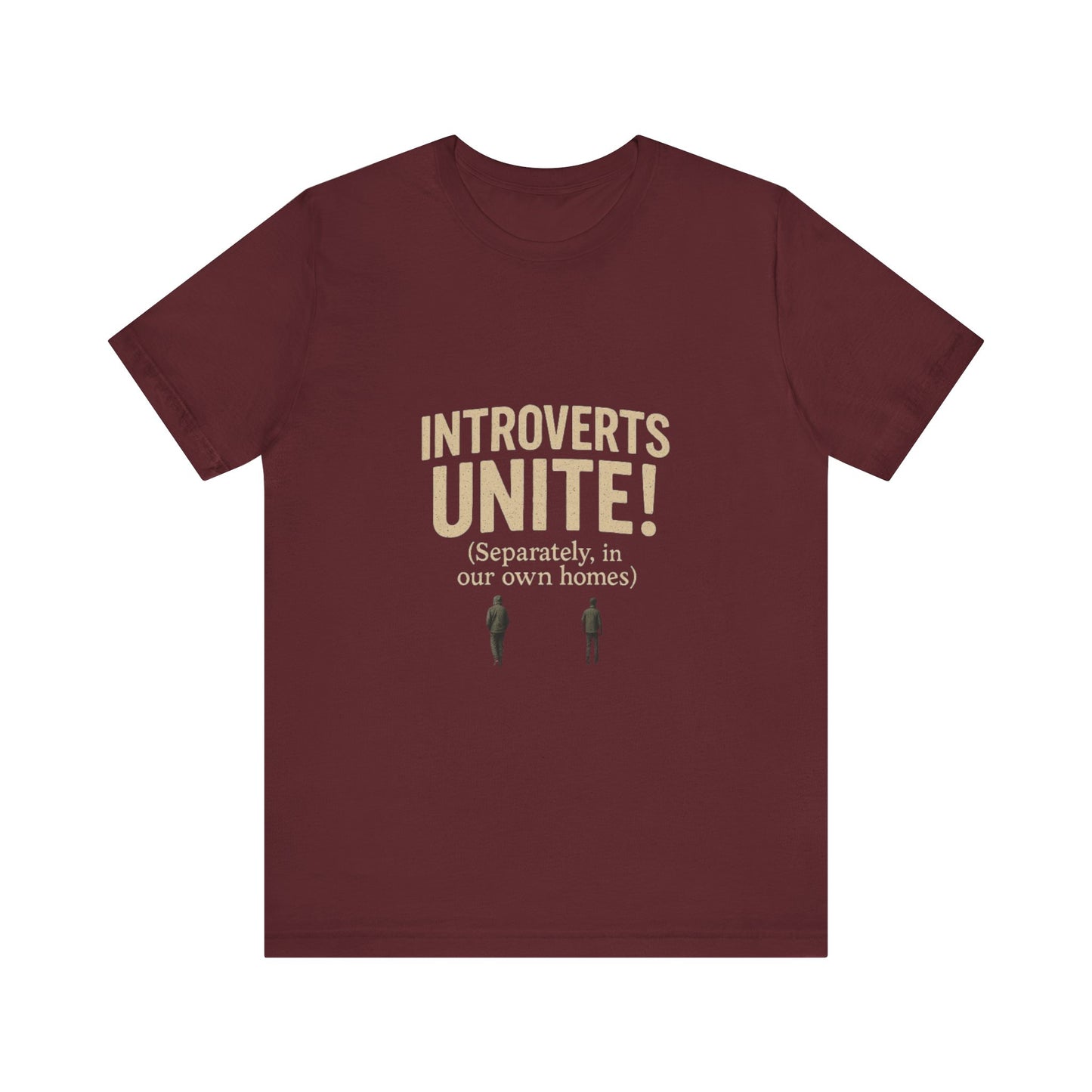 Introvert Unite Tee - Bold Text and Pixelated Figures - Unisex Jersey Short Sleeve