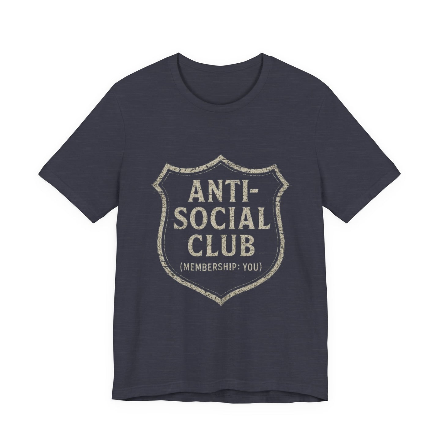 Graphic Tee Shirt - Anti-Social Club Badge Distressed Glitched Design