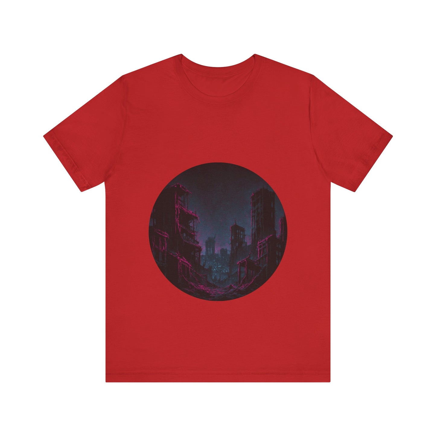 Urban Decay, Neon Dreams Tee - Unisex Short Sleeve Shirt, Modern Graphic Tee, Streetwear, Casual Outfit, Gift for Art Lovers, Cityscape Design