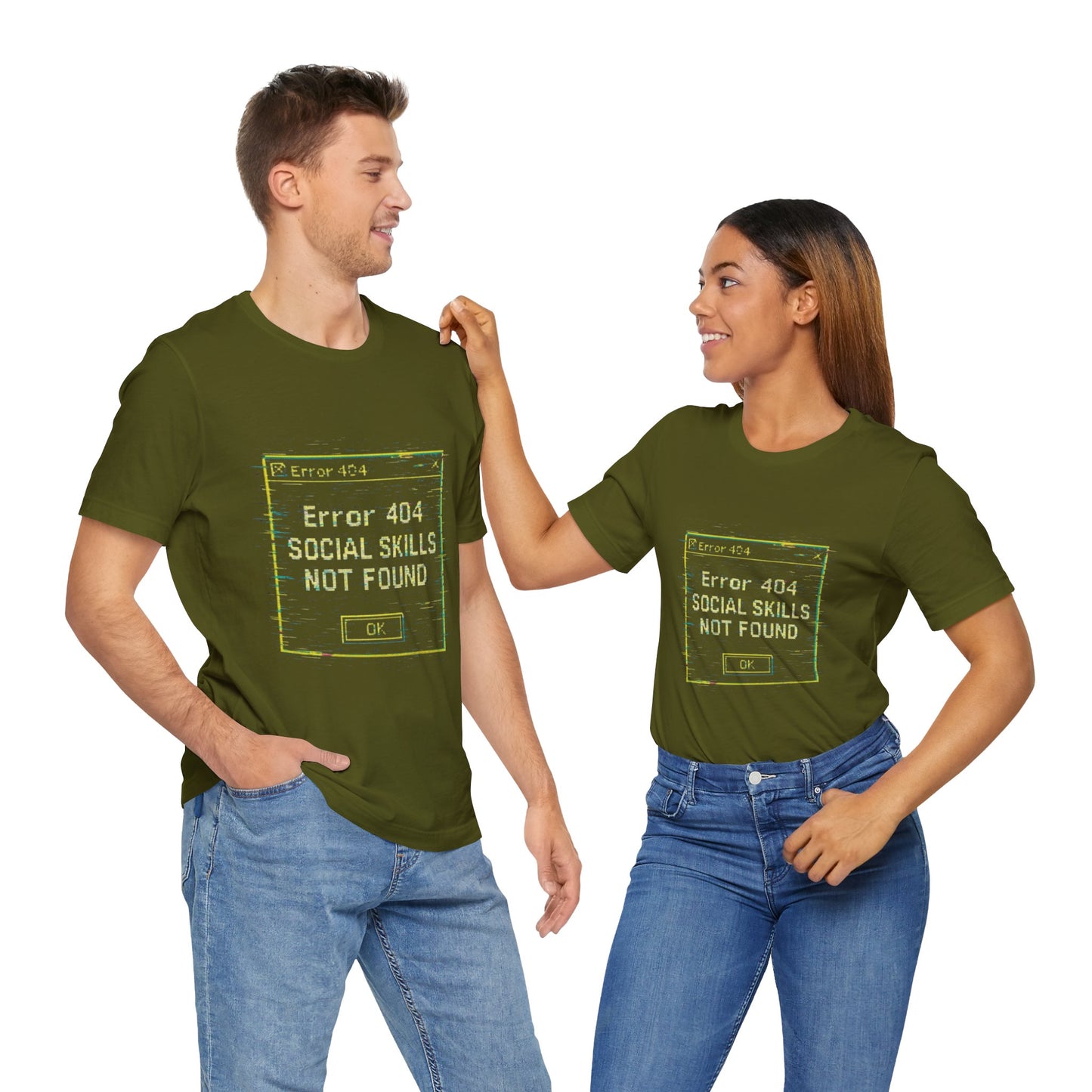 Error 404 Social Skills Unisex Tee, Funny Graphic T-Shirt, Casual Wear, Gift for Introverts, Humor Shirt