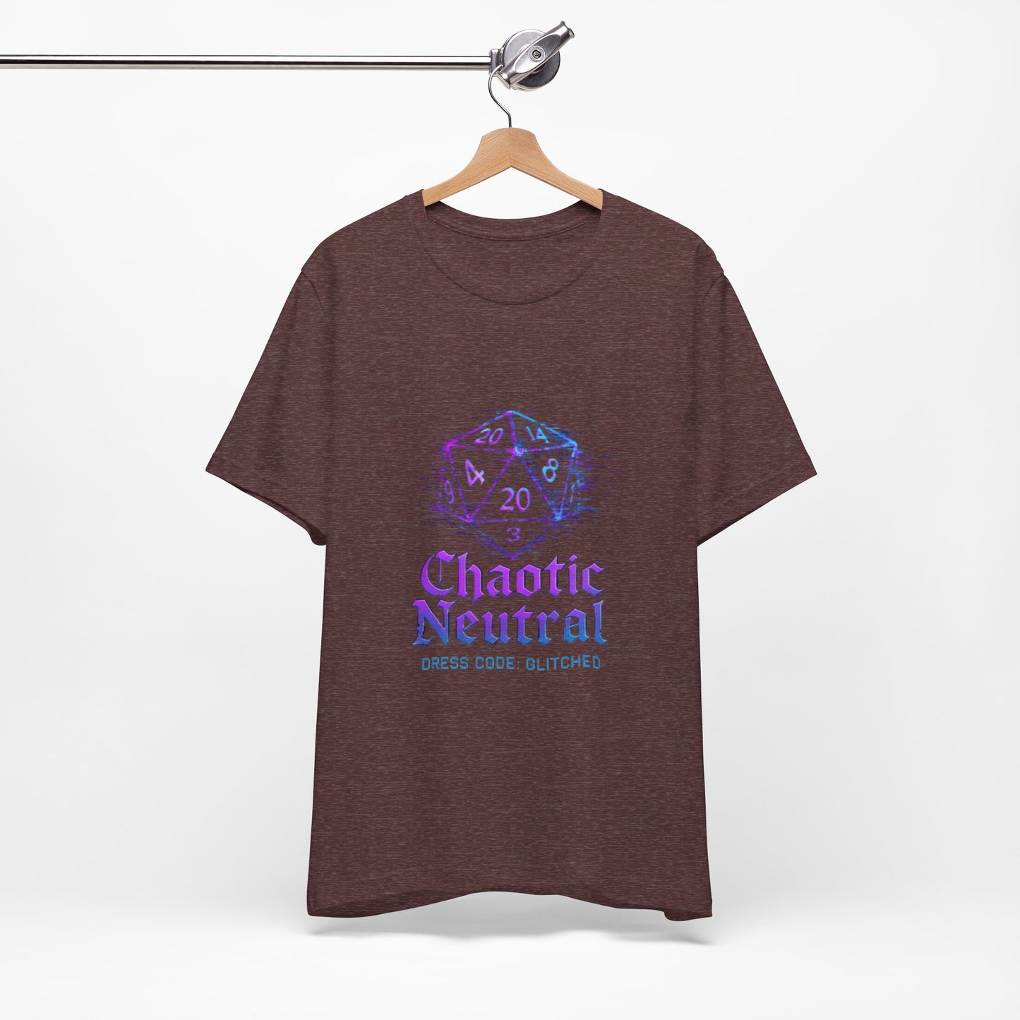 Chaotic Neutral (Glitched) Unisex Tee, Fun Graphic T-Shirt, Gamer Apparel, Roleplaying Shirt, Dungeons & Dragons Gift, Casual Wear