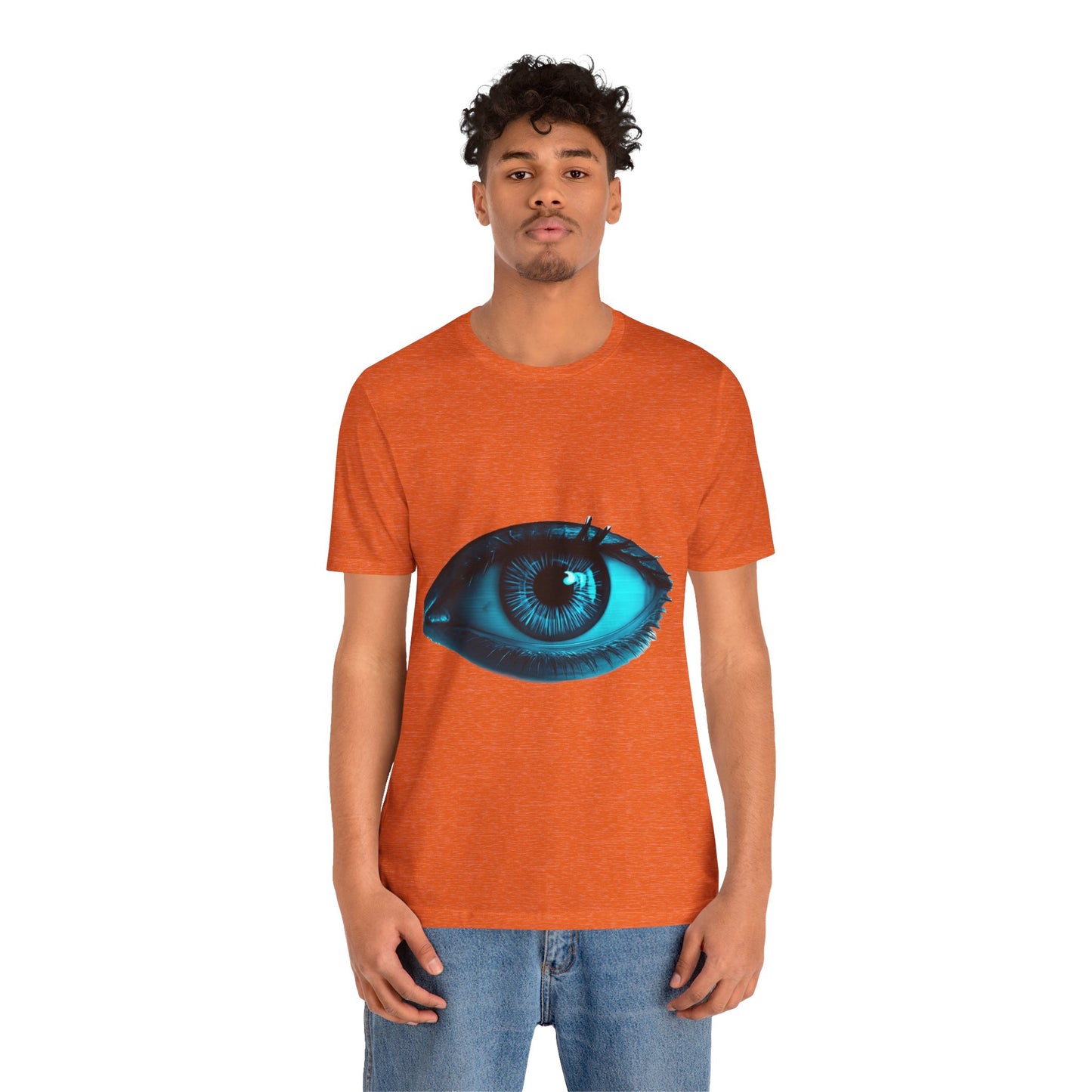 Distorted Cybernetic Gaze Eye-Catching Unisex Tee: Unique Graphic Tee, Perfect for Casual Wear, Eye Design Shirt, Trendy Gift, Statement Fashion