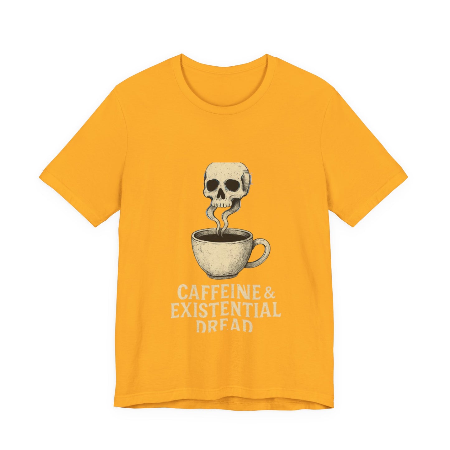 Caffeine & Existential Dread Tee, Unisex T-Shirt for Coffee Lovers, Casual Apparel, Great for Gifting, Perfect for Everyday Wear