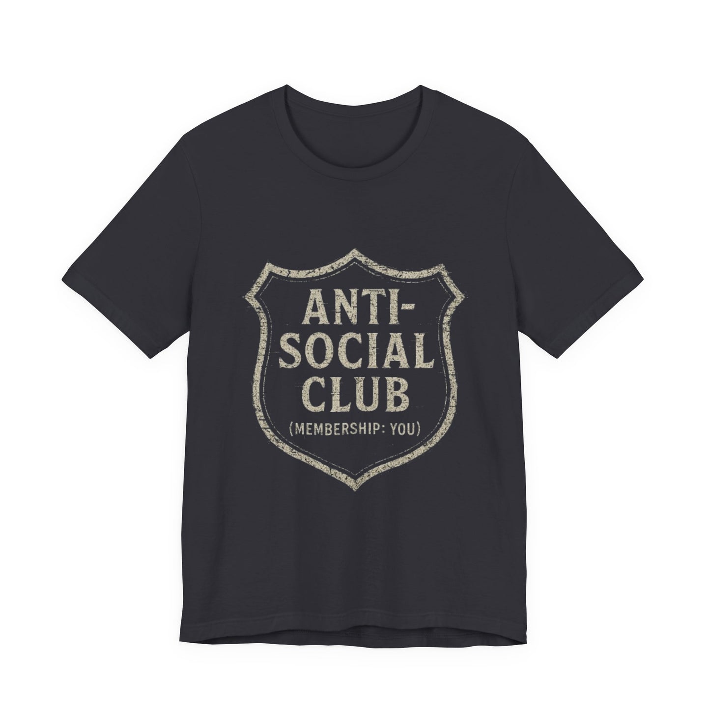 Graphic Tee Shirt - Anti-Social Club Badge Distressed Glitched Design