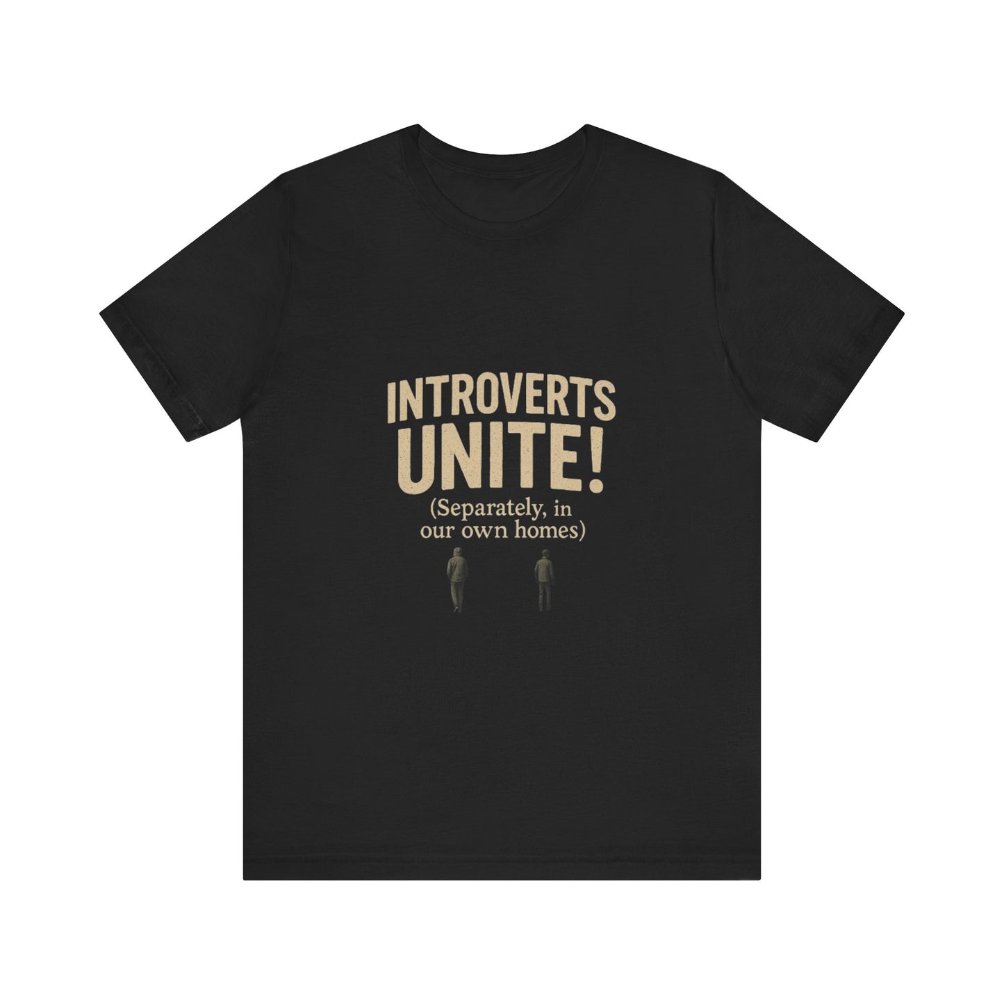 Introvert Unite Tee - Bold Text and Pixelated Figures - Unisex Jersey Short Sleeve