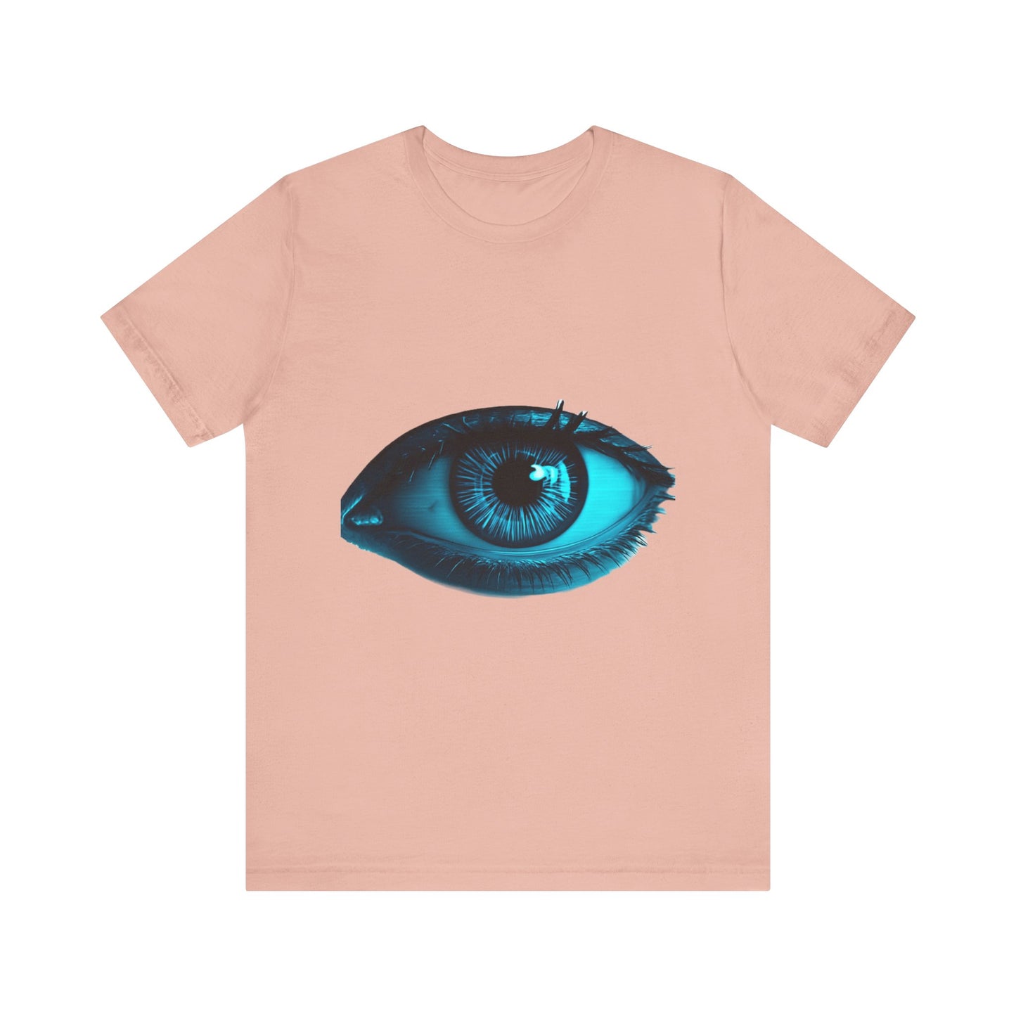 Distorted Cybernetic Gaze Eye-Catching Unisex Tee: Unique Graphic Tee, Perfect for Casual Wear, Eye Design Shirt, Trendy Gift, Statement Fashion