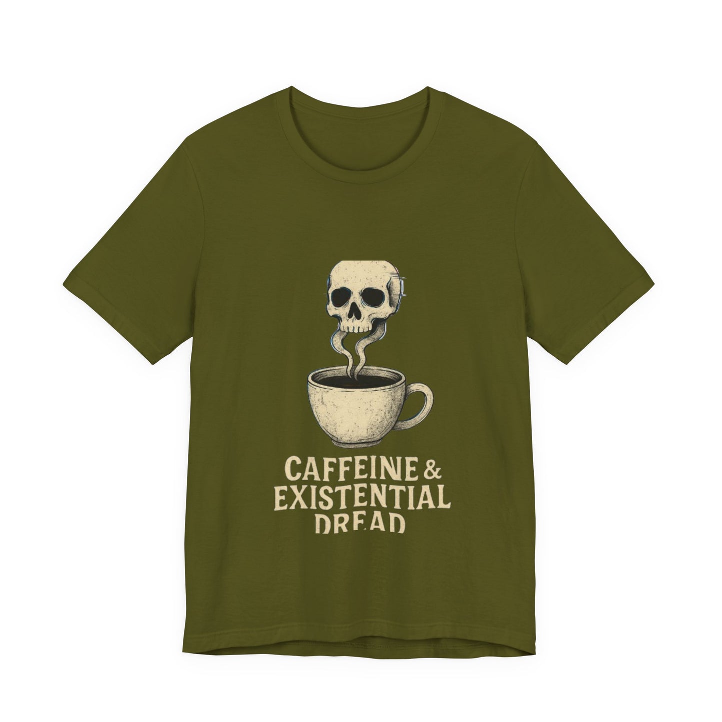 Caffeine & Existential Dread Tee, Unisex T-Shirt for Coffee Lovers, Casual Apparel, Great for Gifting, Perfect for Everyday Wear