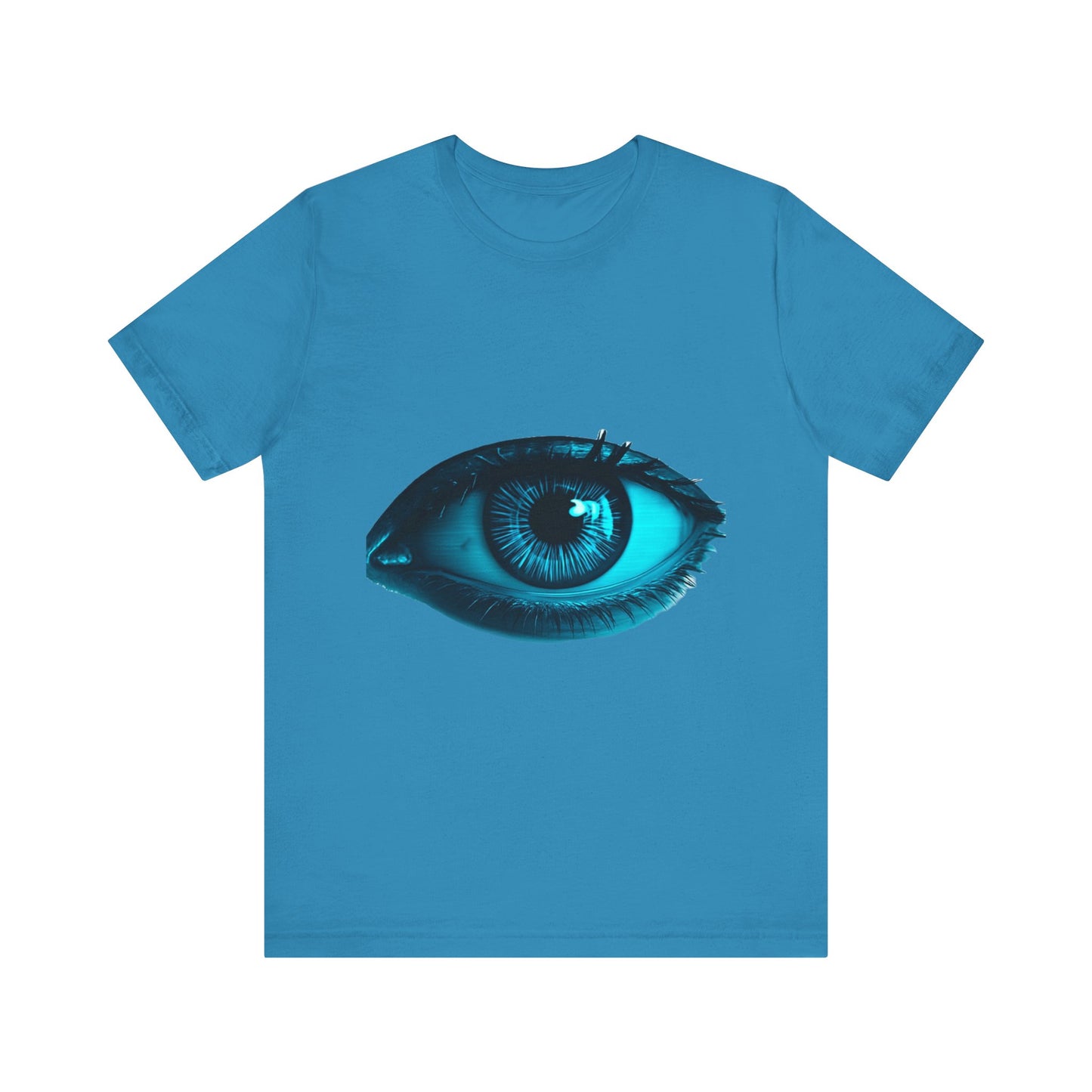 Distorted Cybernetic Gaze Eye-Catching Unisex Tee: Unique Graphic Tee, Perfect for Casual Wear, Eye Design Shirt, Trendy Gift, Statement Fashion
