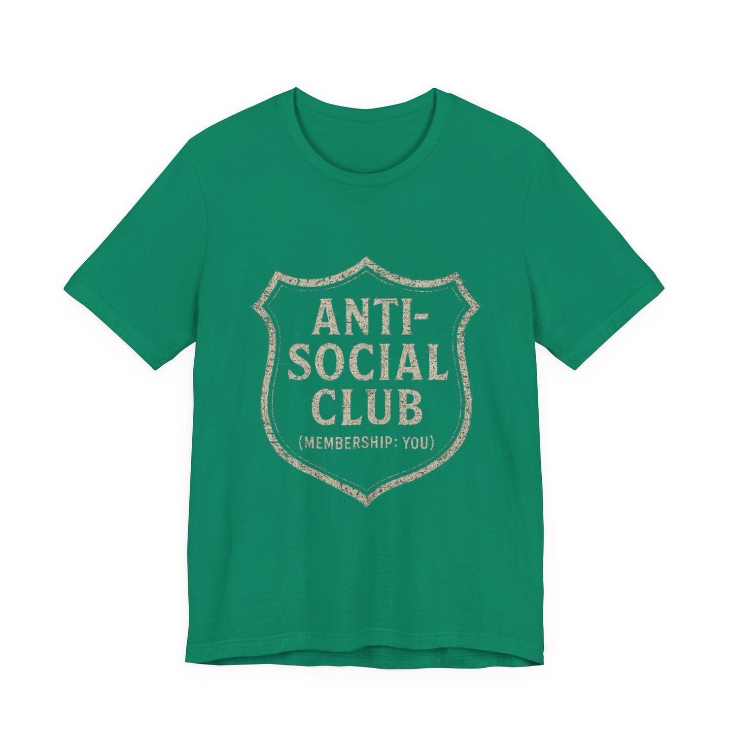Graphic Tee Shirt - Anti-Social Club Badge Distressed Glitched Design