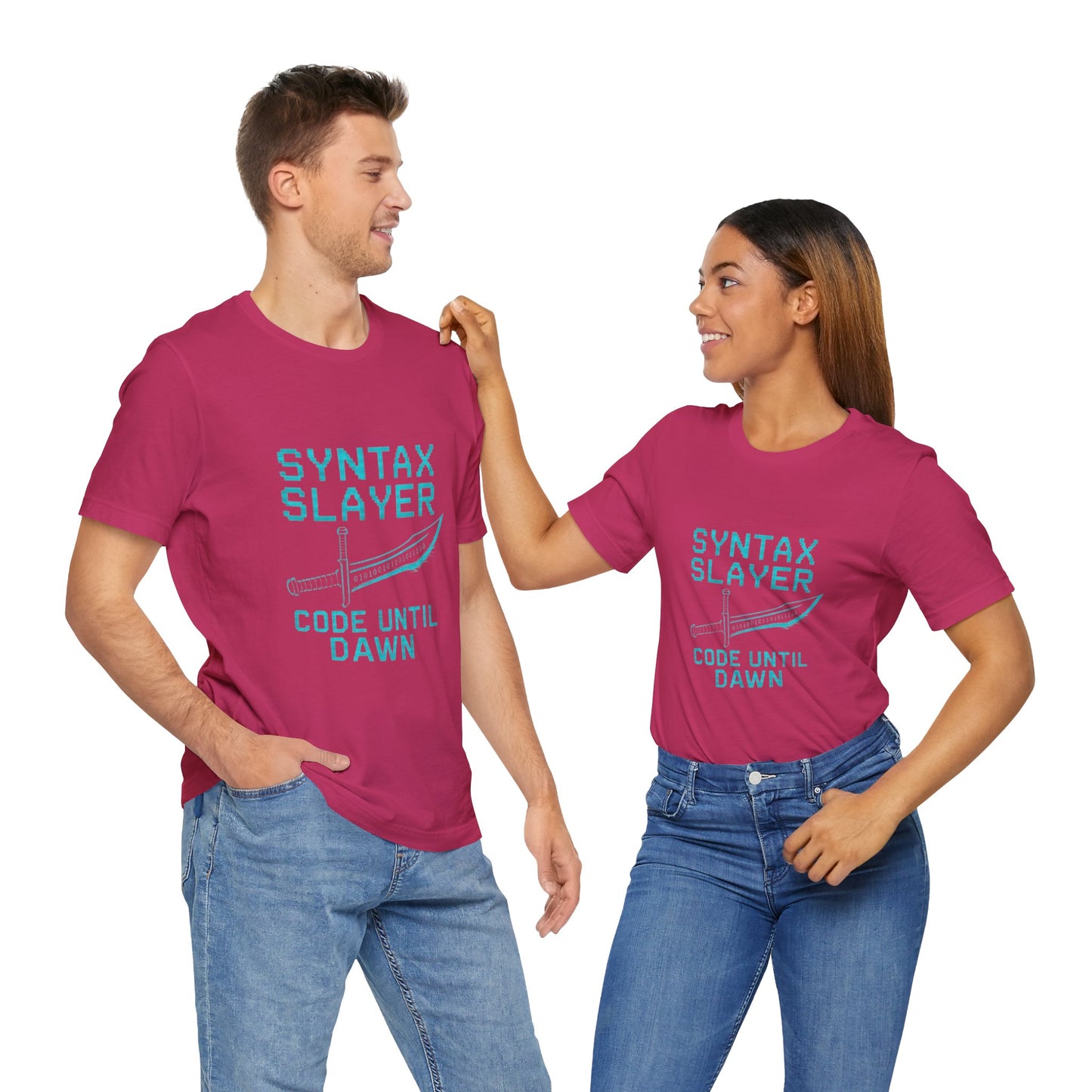 Syntax Slayer Unisex Tee, Gift for Programmers, Coding Humor Shirt, Tech Lover Apparel, Geeky Birthday Present, Computer Science Gift