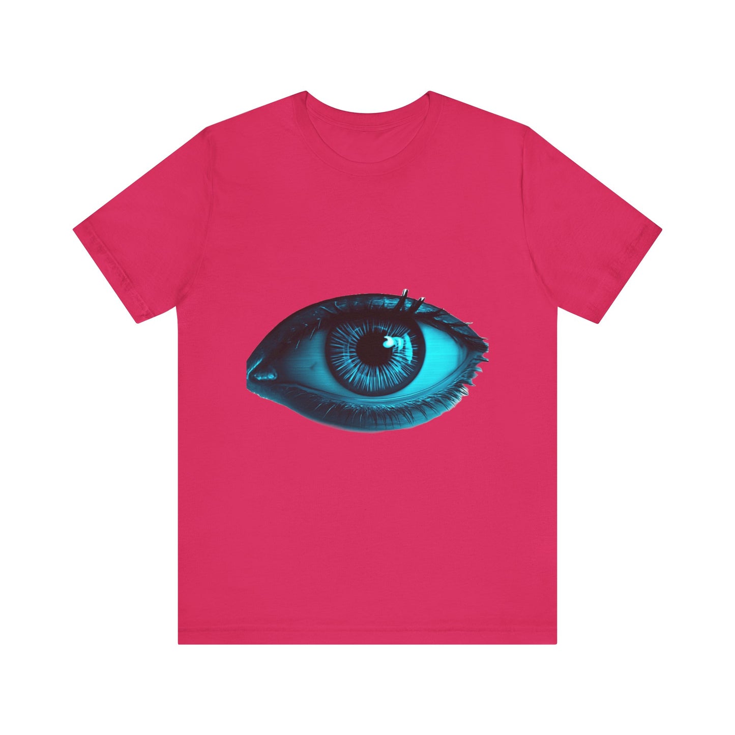 Distorted Cybernetic Gaze Eye-Catching Unisex Tee: Unique Graphic Tee, Perfect for Casual Wear, Eye Design Shirt, Trendy Gift, Statement Fashion