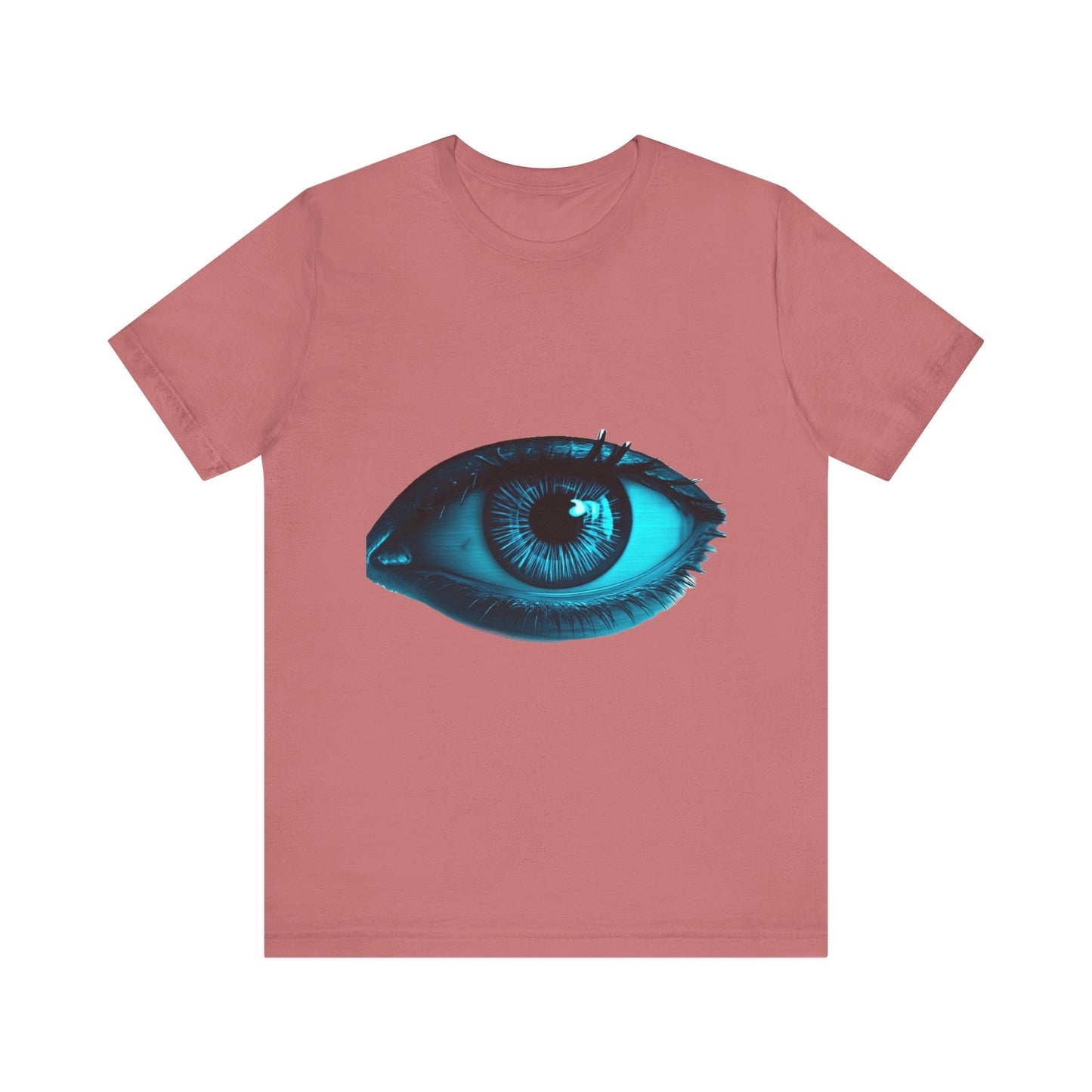 Distorted Cybernetic Gaze Eye-Catching Unisex Tee: Unique Graphic Tee, Perfect for Casual Wear, Eye Design Shirt, Trendy Gift, Statement Fashion