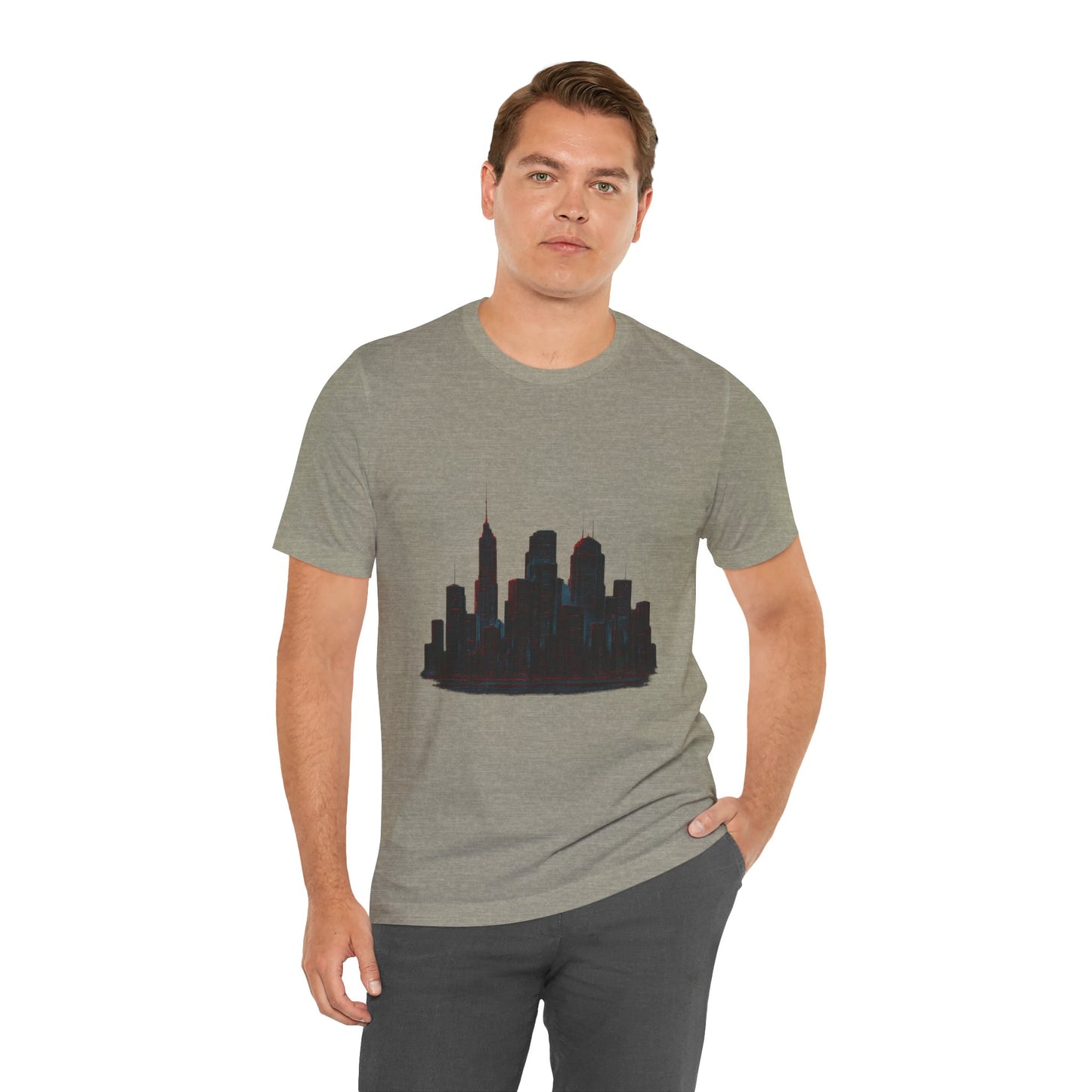 Glitched Neo-Tokyo Skyline Graphic Tee | Casual Wear, Street Style, Gift for City Lovers, Travel Enthusiasts, Summer Essentials