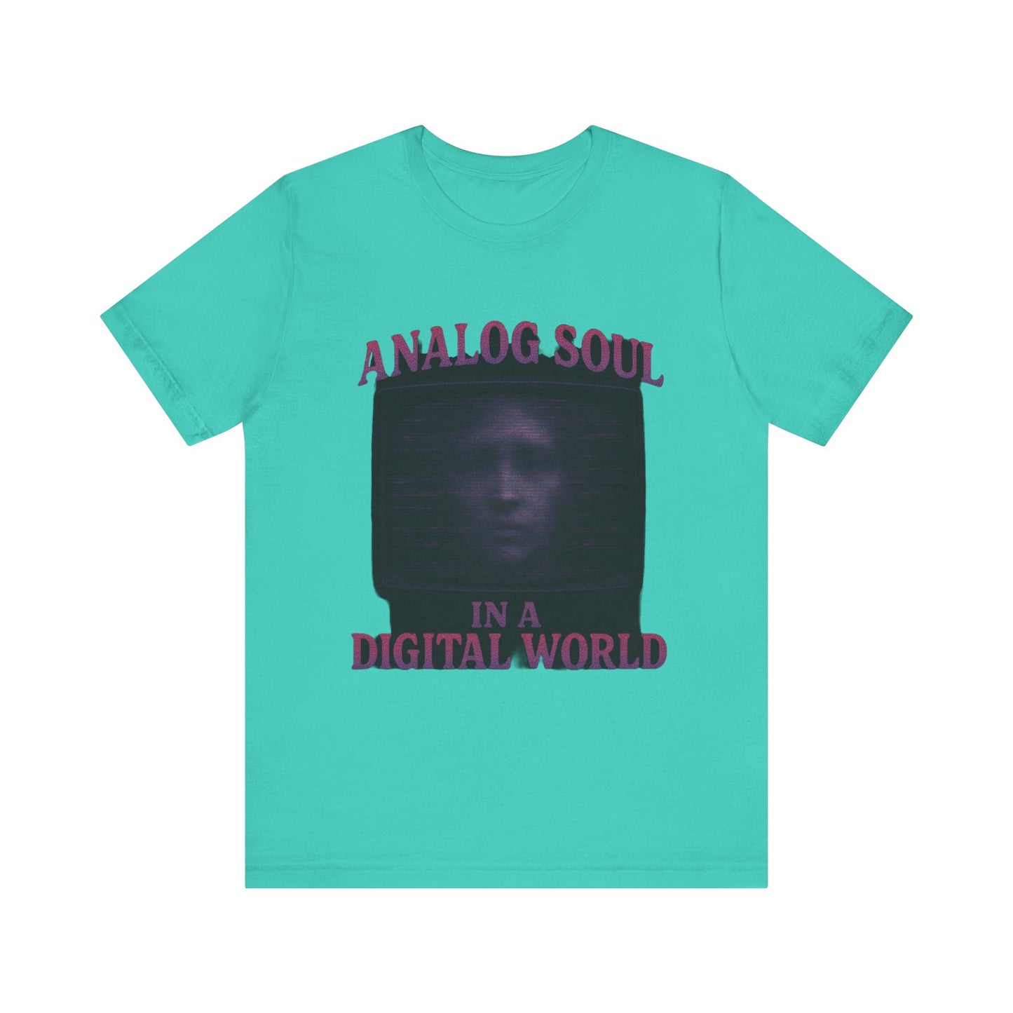 Analog Soul in a Digital World Unisex Jersey Tee, Vintage Graphic T-Shirt, Retro Aesthetic Shirt, Casual Wear, Gift for Tech Lovers, Unisex Fashion