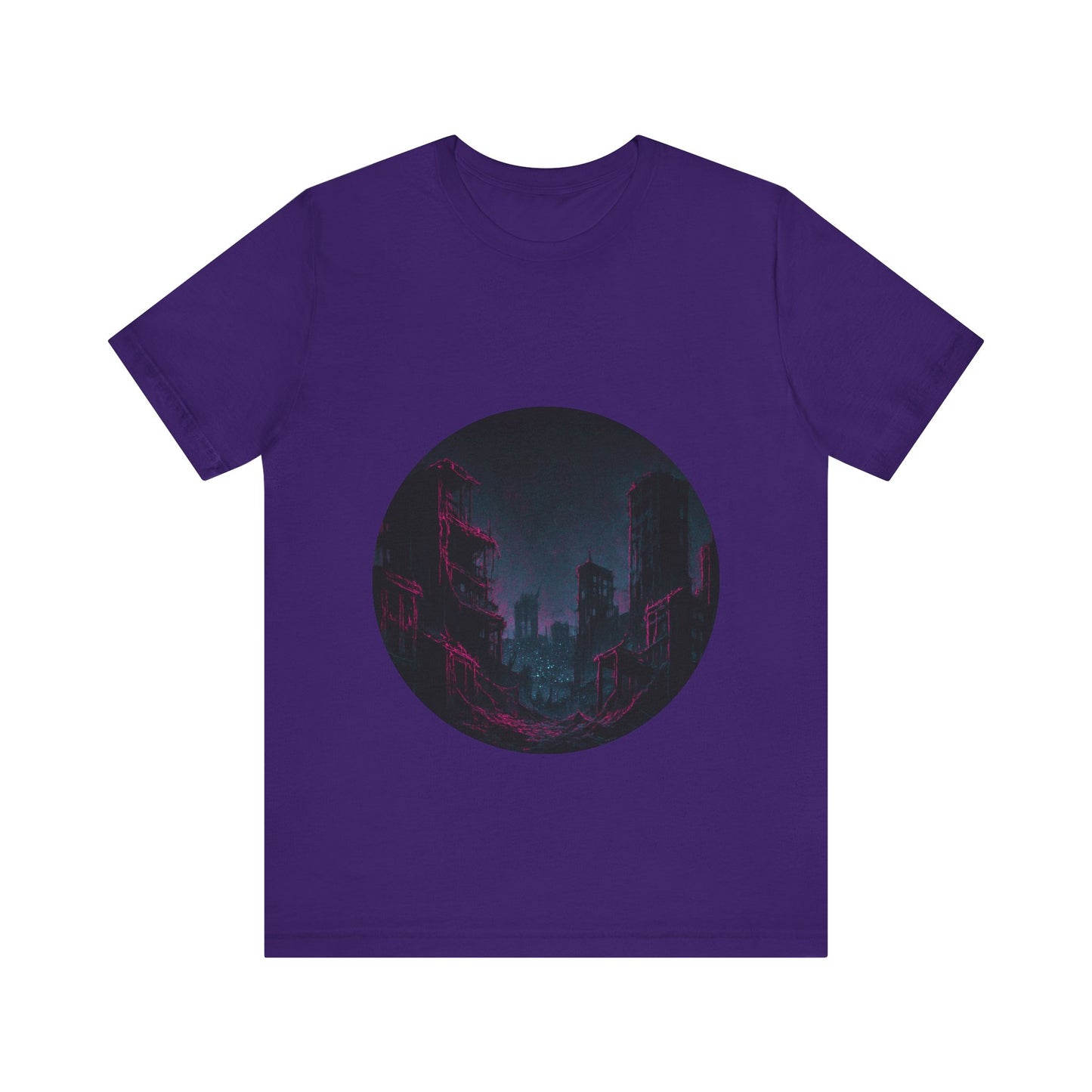 Urban Decay, Neon Dreams Tee - Unisex Short Sleeve Shirt, Modern Graphic Tee, Streetwear, Casual Outfit, Gift for Art Lovers, Cityscape Design