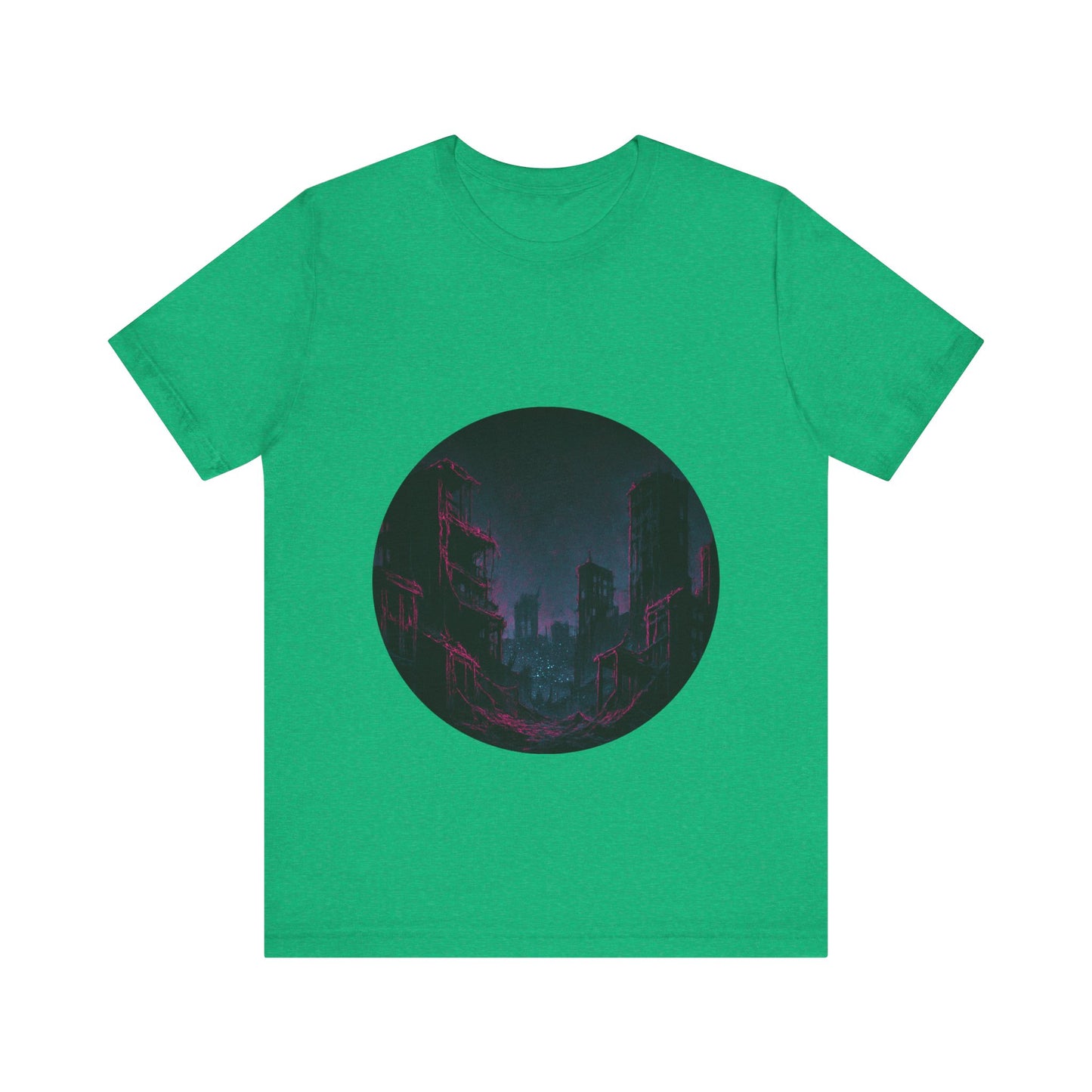 Urban Decay, Neon Dreams Tee - Unisex Short Sleeve Shirt, Modern Graphic Tee, Streetwear, Casual Outfit, Gift for Art Lovers, Cityscape Design