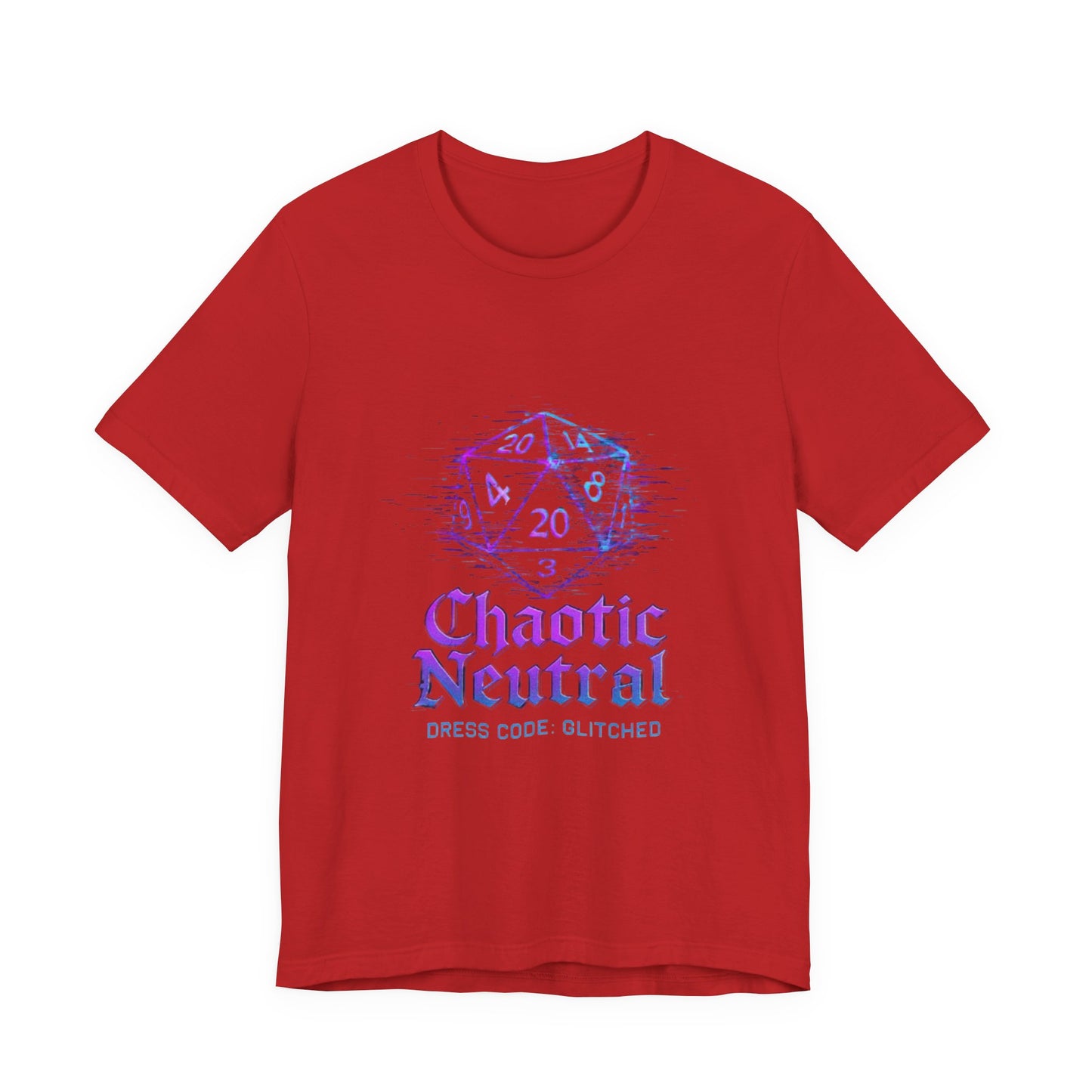 Chaotic Neutral (Glitched) Unisex Tee, Fun Graphic T-Shirt, Gamer Apparel, Roleplaying Shirt, Dungeons & Dragons Gift, Casual Wear
