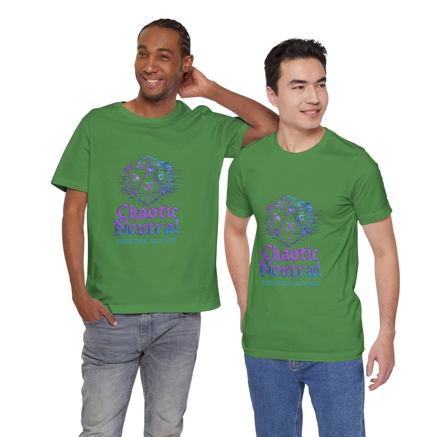Chaotic Neutral (Glitched) Unisex Tee, Fun Graphic T-Shirt, Gamer Apparel, Roleplaying Shirt, Dungeons & Dragons Gift, Casual Wear