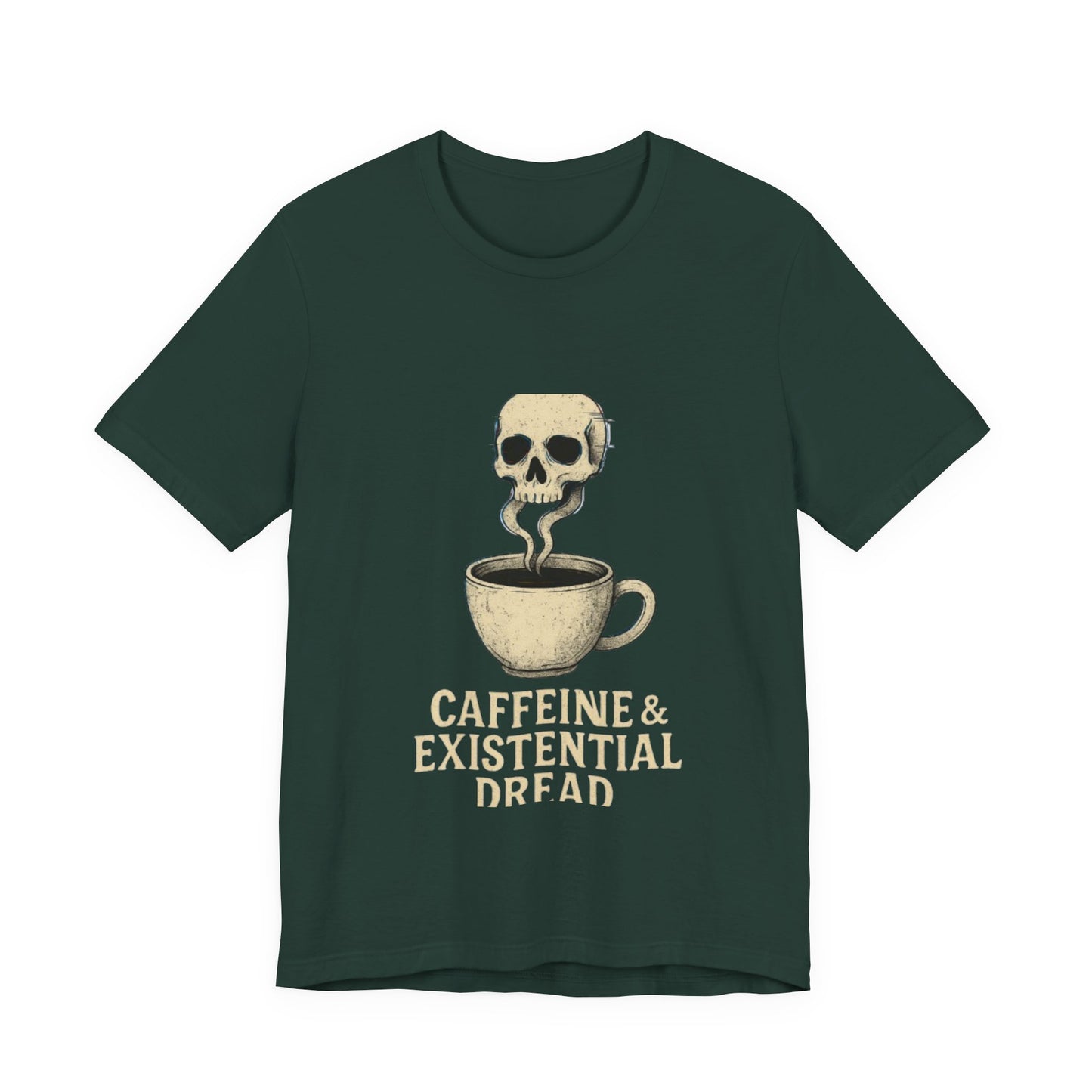 Caffeine & Existential Dread Tee, Unisex T-Shirt for Coffee Lovers, Casual Apparel, Great for Gifting, Perfect for Everyday Wear