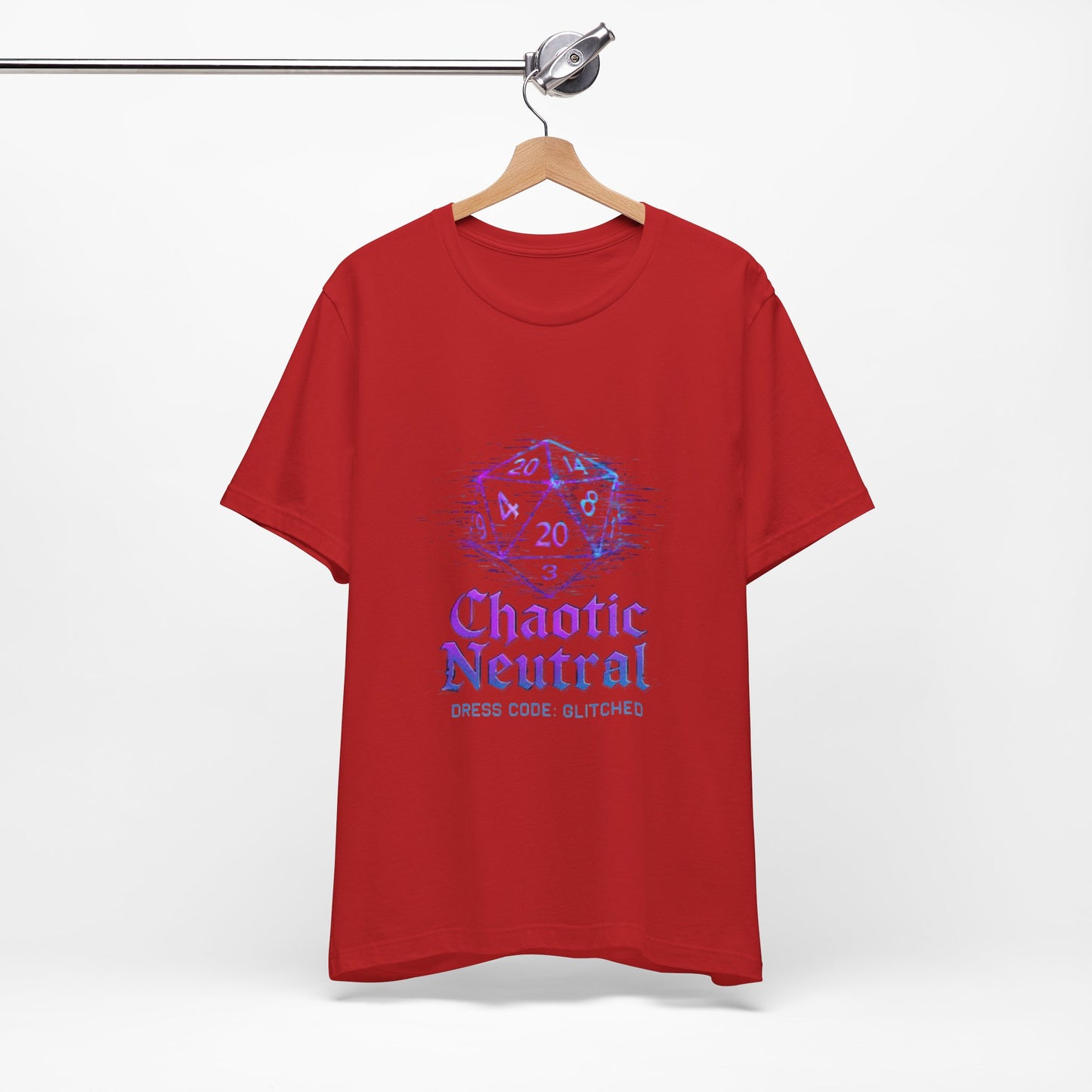 Chaotic Neutral (Glitched) Unisex Tee, Fun Graphic T-Shirt, Gamer Apparel, Roleplaying Shirt, Dungeons & Dragons Gift, Casual Wear
