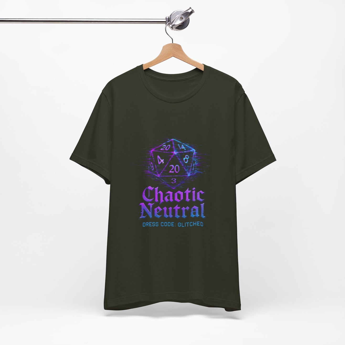 Chaotic Neutral (Glitched) Unisex Tee, Fun Graphic T-Shirt, Gamer Apparel, Roleplaying Shirt, Dungeons & Dragons Gift, Casual Wear