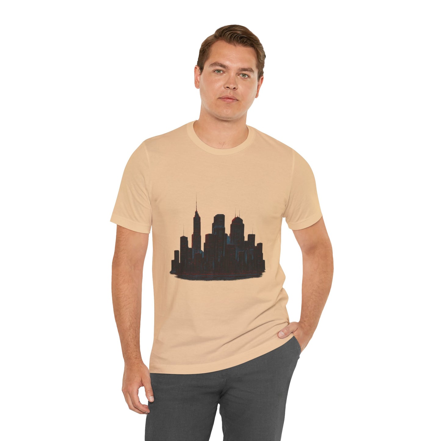Glitched Neo-Tokyo Skyline Graphic Tee | Casual Wear, Street Style, Gift for City Lovers, Travel Enthusiasts, Summer Essentials