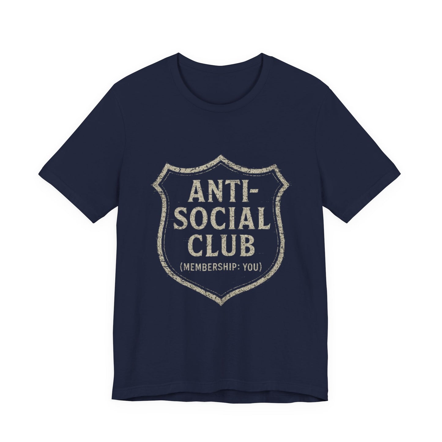 Graphic Tee Shirt - Anti-Social Club Badge Distressed Glitched Design
