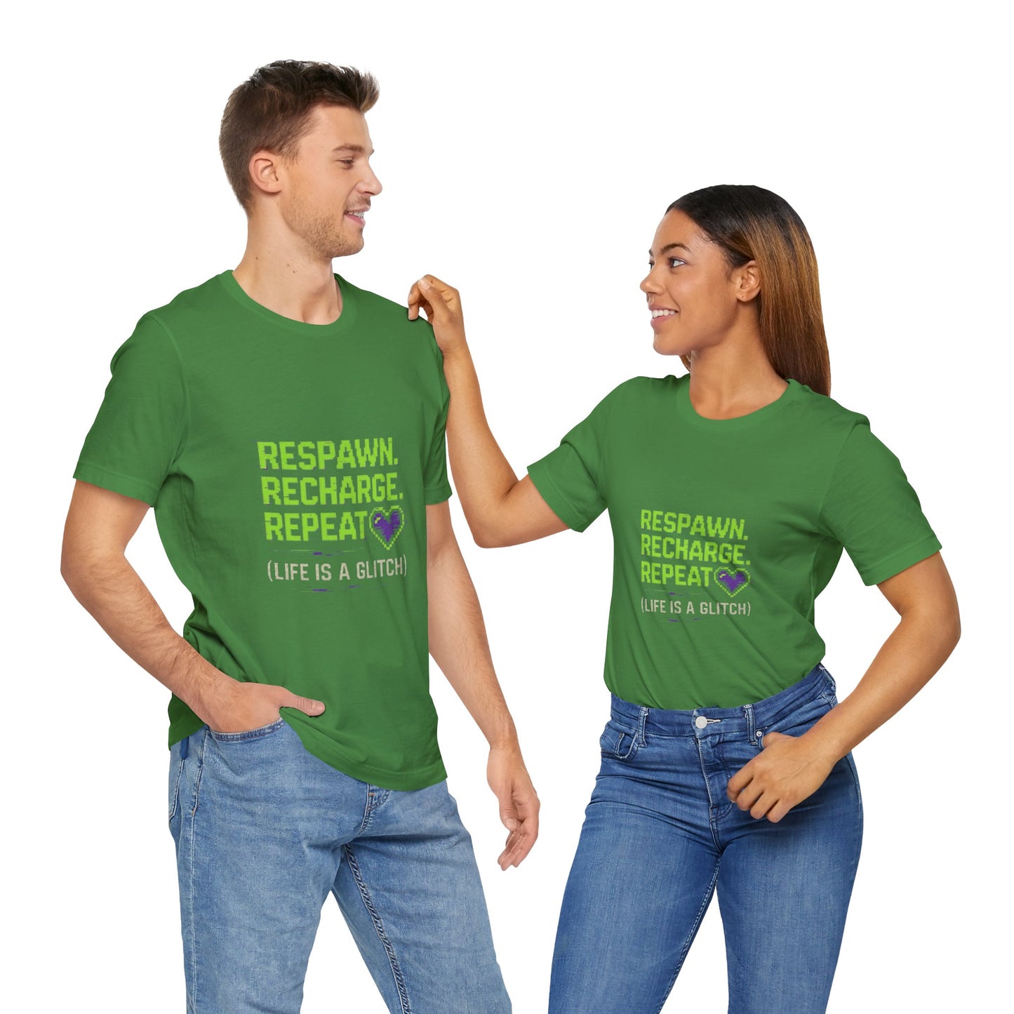 Respawn. Recharge. Glitch. Gaming Life Tee - Respawn Recharge Repeat, Gamer Shirt, Unisex T-Shirt, Gift for Gamers, Video Game Apparel
