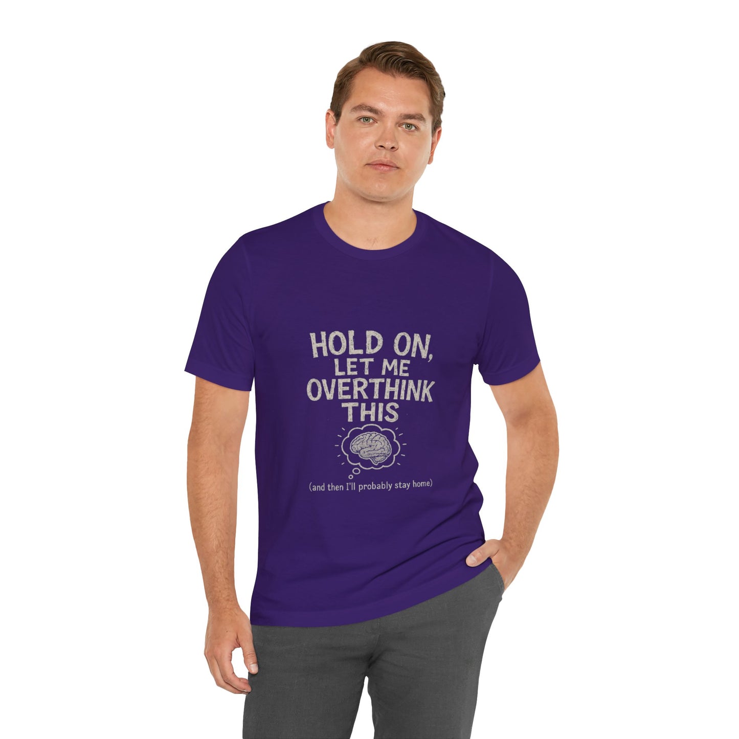 Short Sleeve Tee - 'Hold On, Let Me Overthink This' Glitched Thought Bubble Design