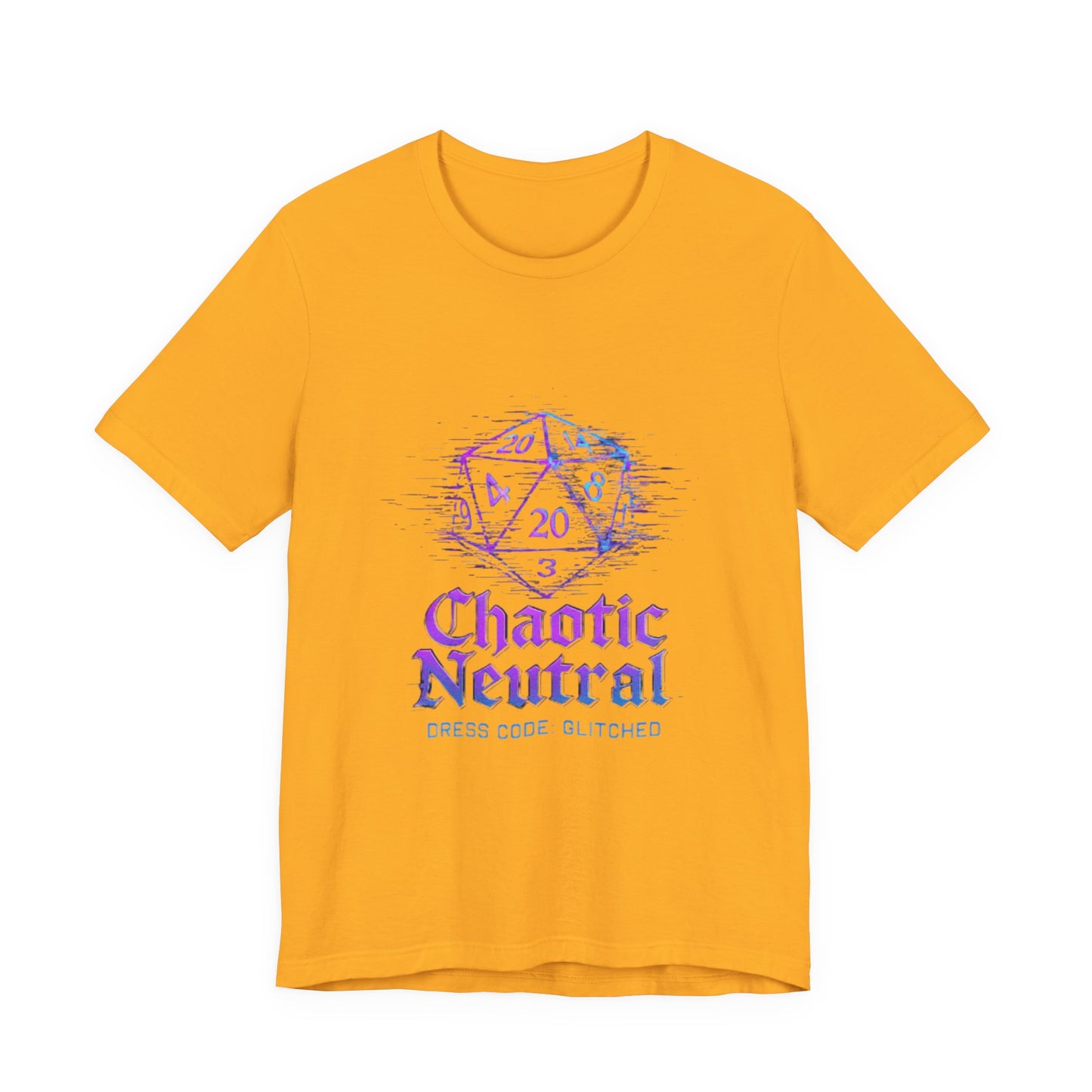 Chaotic Neutral (Glitched) Unisex Tee, Fun Graphic T-Shirt, Gamer Apparel, Roleplaying Shirt, Dungeons & Dragons Gift, Casual Wear
