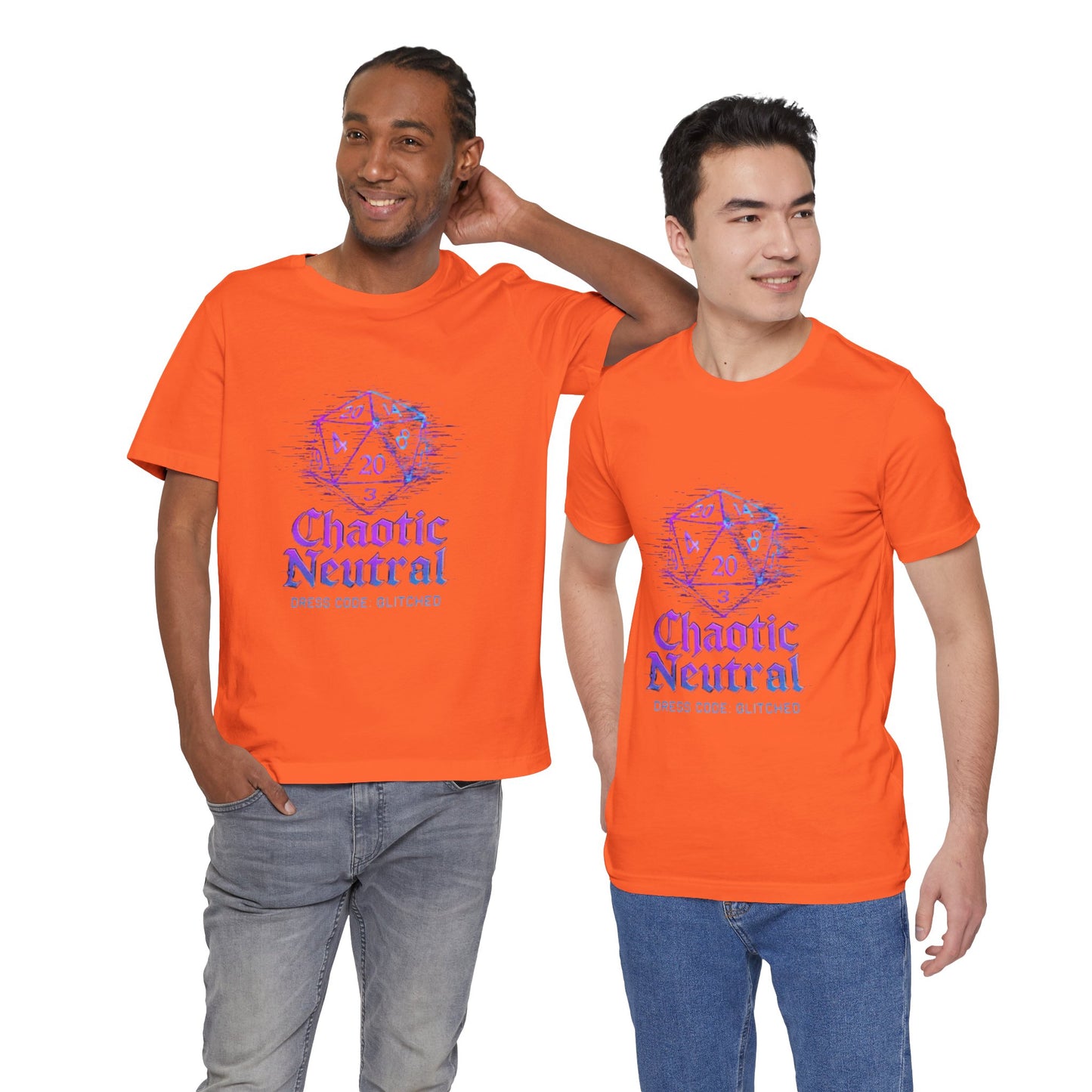 Chaotic Neutral (Glitched) Unisex Tee, Fun Graphic T-Shirt, Gamer Apparel, Roleplaying Shirt, Dungeons & Dragons Gift, Casual Wear