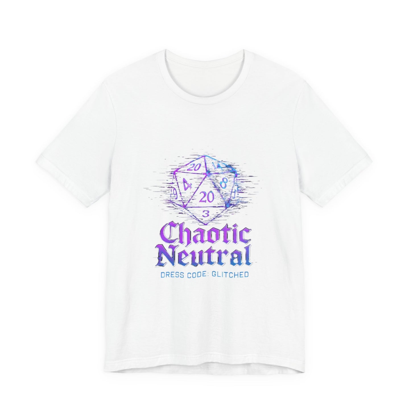 Chaotic Neutral (Glitched) Unisex Tee, Fun Graphic T-Shirt, Gamer Apparel, Roleplaying Shirt, Dungeons & Dragons Gift, Casual Wear
