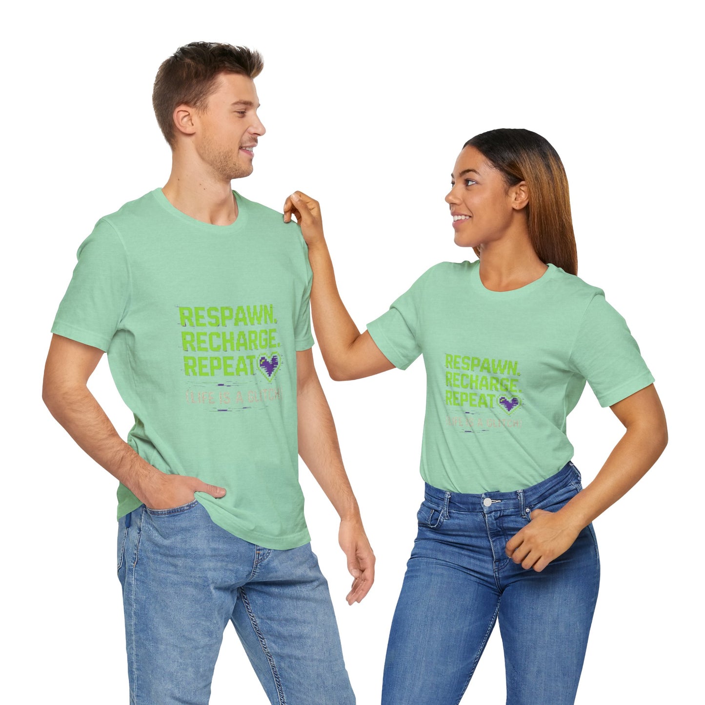 Respawn. Recharge. Glitch. Gaming Life Tee - Respawn Recharge Repeat, Gamer Shirt, Unisex T-Shirt, Gift for Gamers, Video Game Apparel