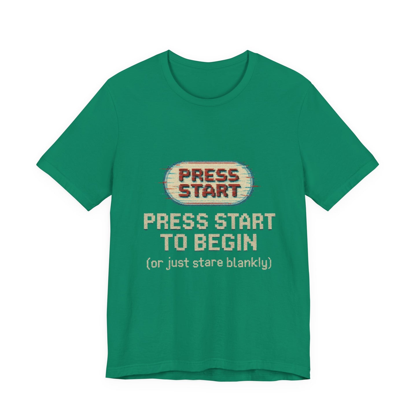 Press Start (or Stare) Unisex Tee, Gamer Shirt, Video Game Gift, Retro Gaming Top, Casual Wear, Fun Graphic T-Shirt