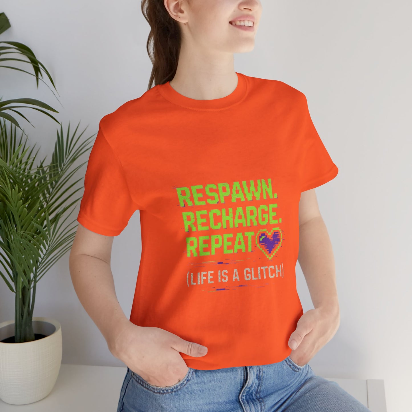 Respawn. Recharge. Glitch. Gaming Life Tee - Respawn Recharge Repeat, Gamer Shirt, Unisex T-Shirt, Gift for Gamers, Video Game Apparel