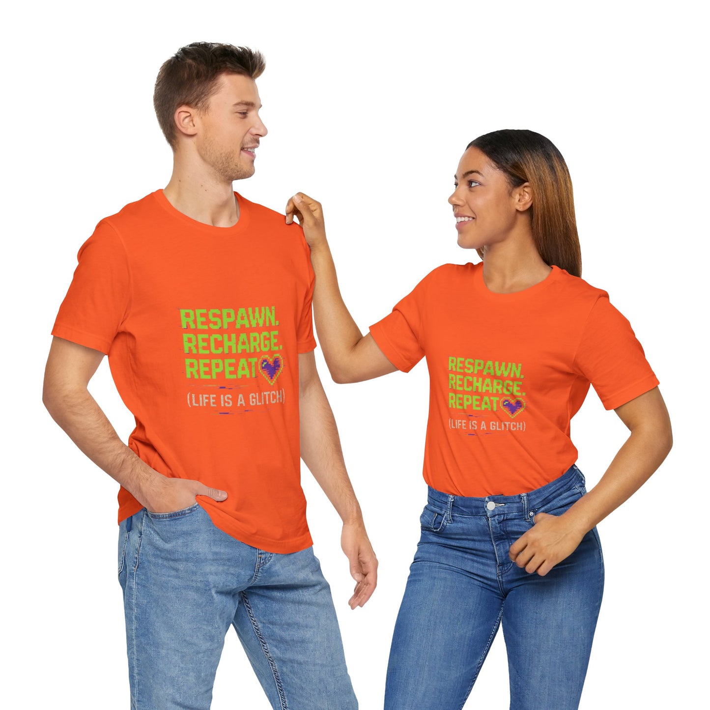 Respawn. Recharge. Glitch. Gaming Life Tee - Respawn Recharge Repeat, Gamer Shirt, Unisex T-Shirt, Gift for Gamers, Video Game Apparel