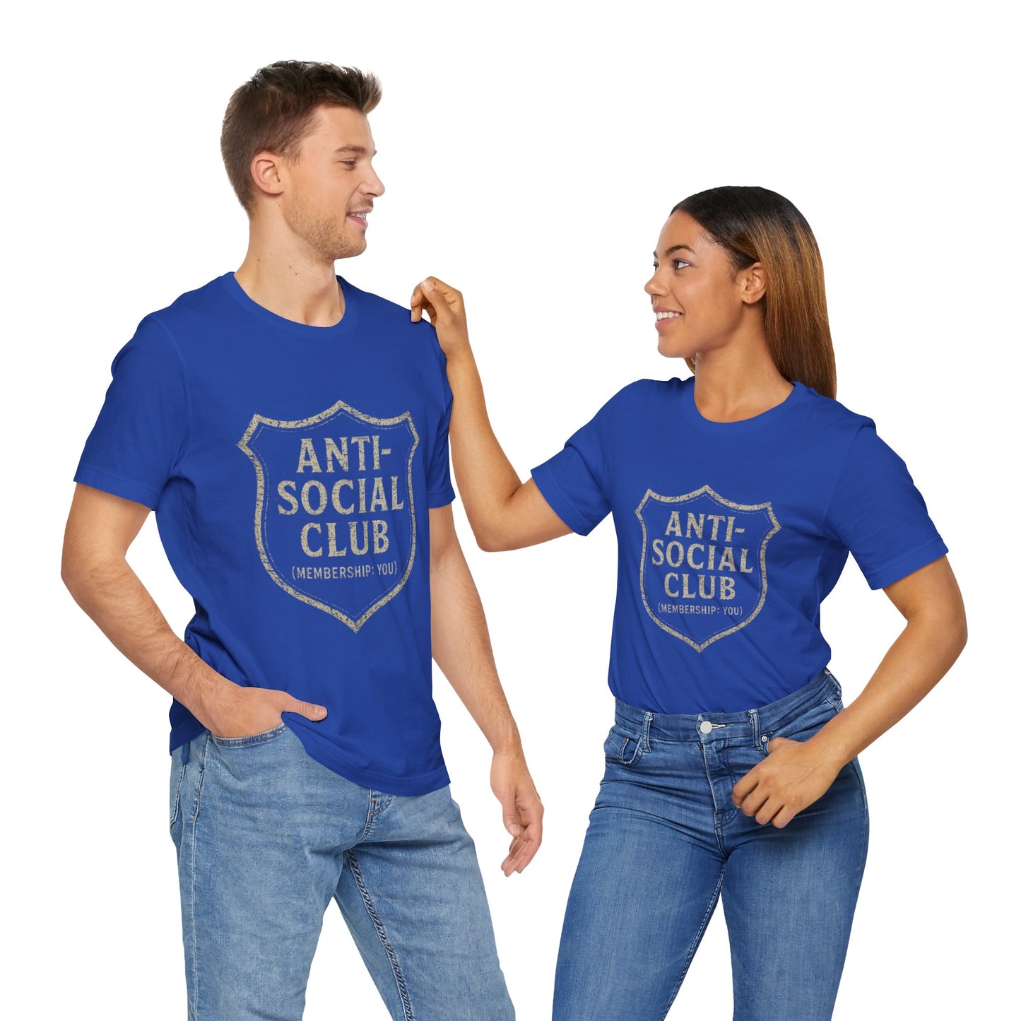 Graphic Tee Shirt - Anti-Social Club Badge Distressed Glitched Design