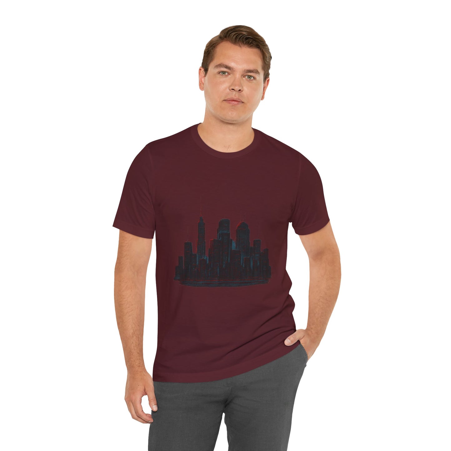Glitched Neo-Tokyo Skyline Graphic Tee | Casual Wear, Street Style, Gift for City Lovers, Travel Enthusiasts, Summer Essentials