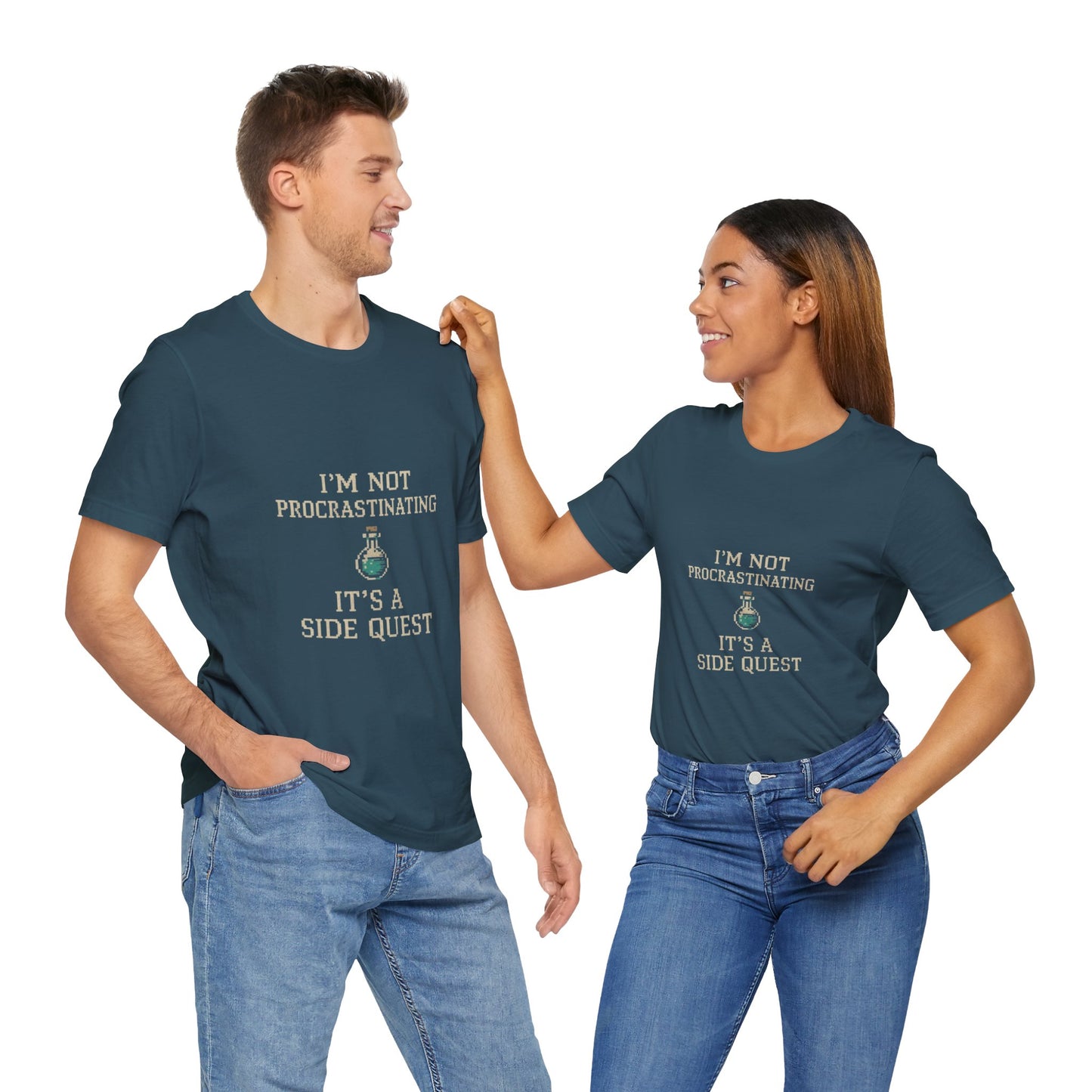 Unisex Side Quest Procrastination Tee, Side Quest Shirt, Gamer T-Shirt, Novelty Gift Tee, Casual Wear, Colorful Short Sleeve Top