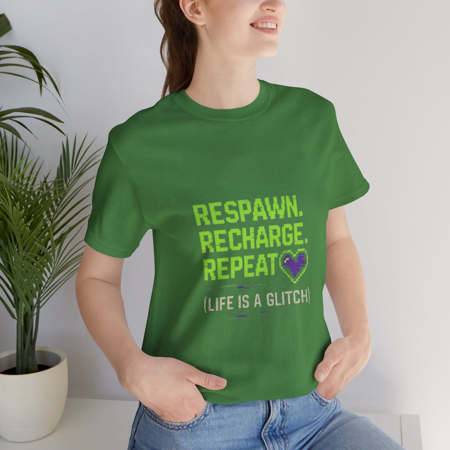 Respawn. Recharge. Glitch. Gaming Life Tee - Respawn Recharge Repeat, Gamer Shirt, Unisex T-Shirt, Gift for Gamers, Video Game Apparel