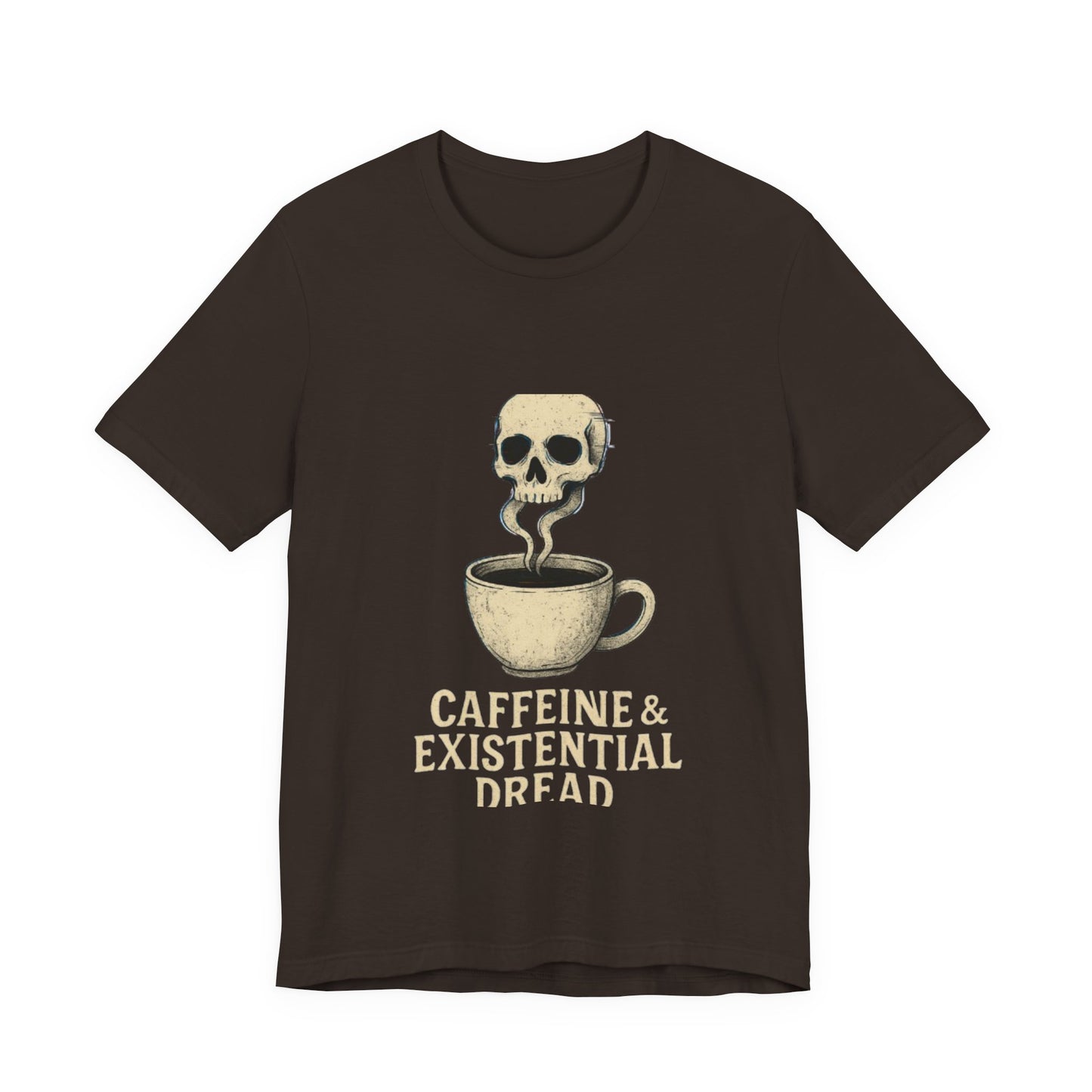 Caffeine & Existential Dread Tee, Unisex T-Shirt for Coffee Lovers, Casual Apparel, Great for Gifting, Perfect for Everyday Wear