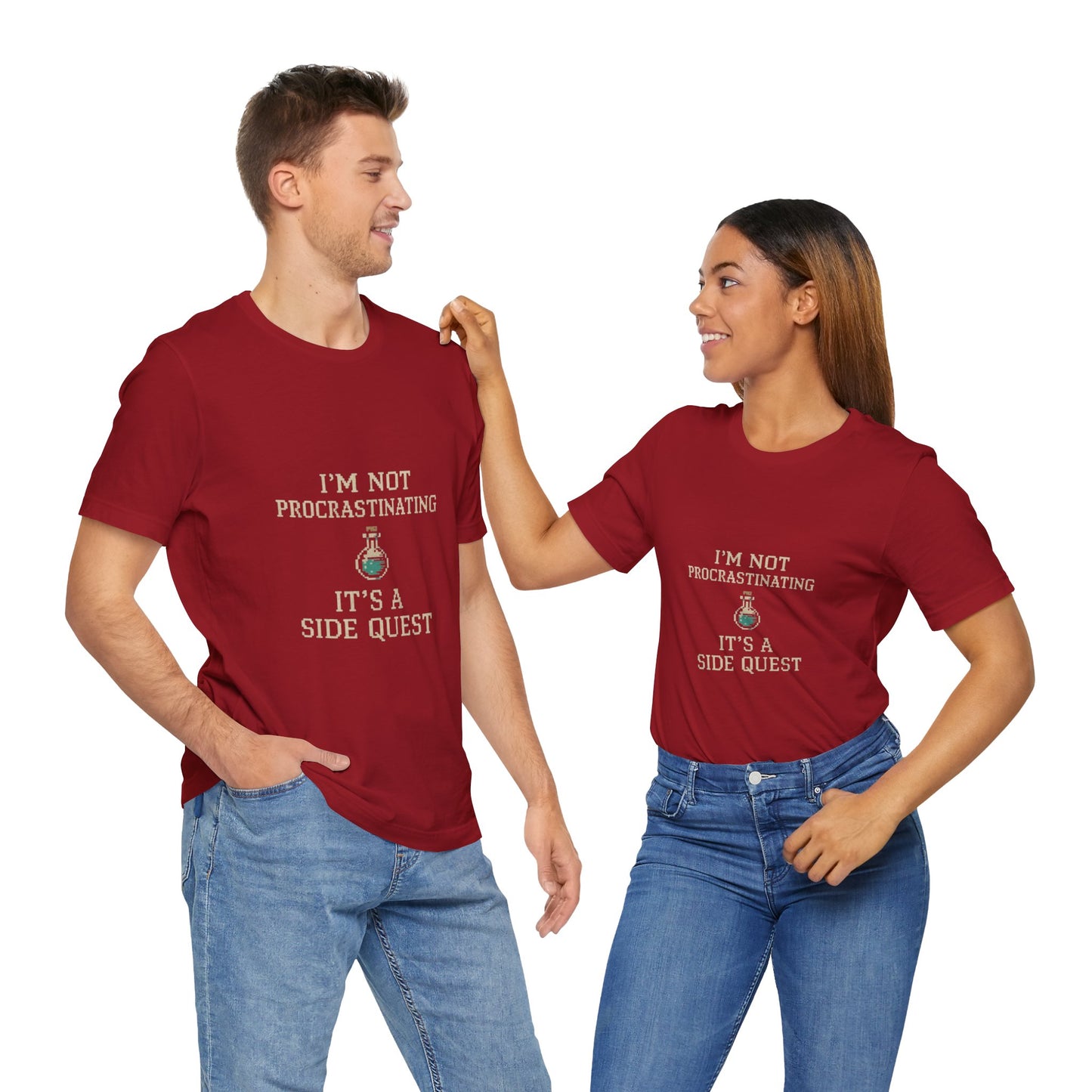 Unisex Side Quest Procrastination Tee, Side Quest Shirt, Gamer T-Shirt, Novelty Gift Tee, Casual Wear, Colorful Short Sleeve Top