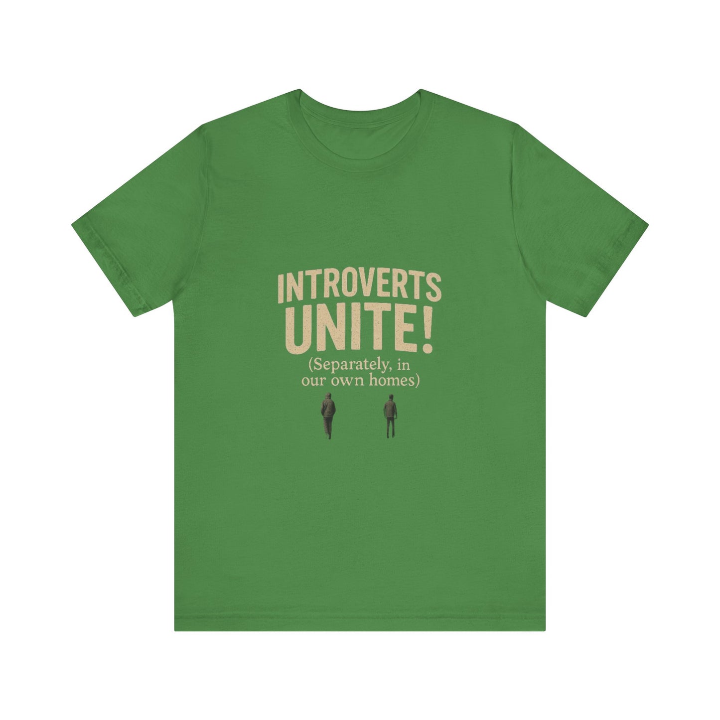 Introvert Unite Tee - Bold Text and Pixelated Figures - Unisex Jersey Short Sleeve