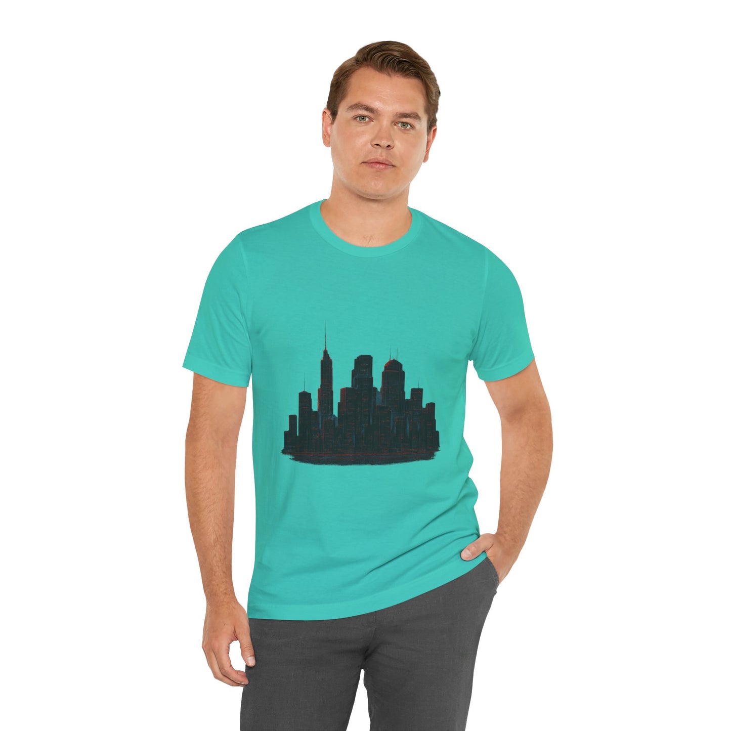 Glitched Neo-Tokyo Skyline Graphic Tee | Casual Wear, Street Style, Gift for City Lovers, Travel Enthusiasts, Summer Essentials