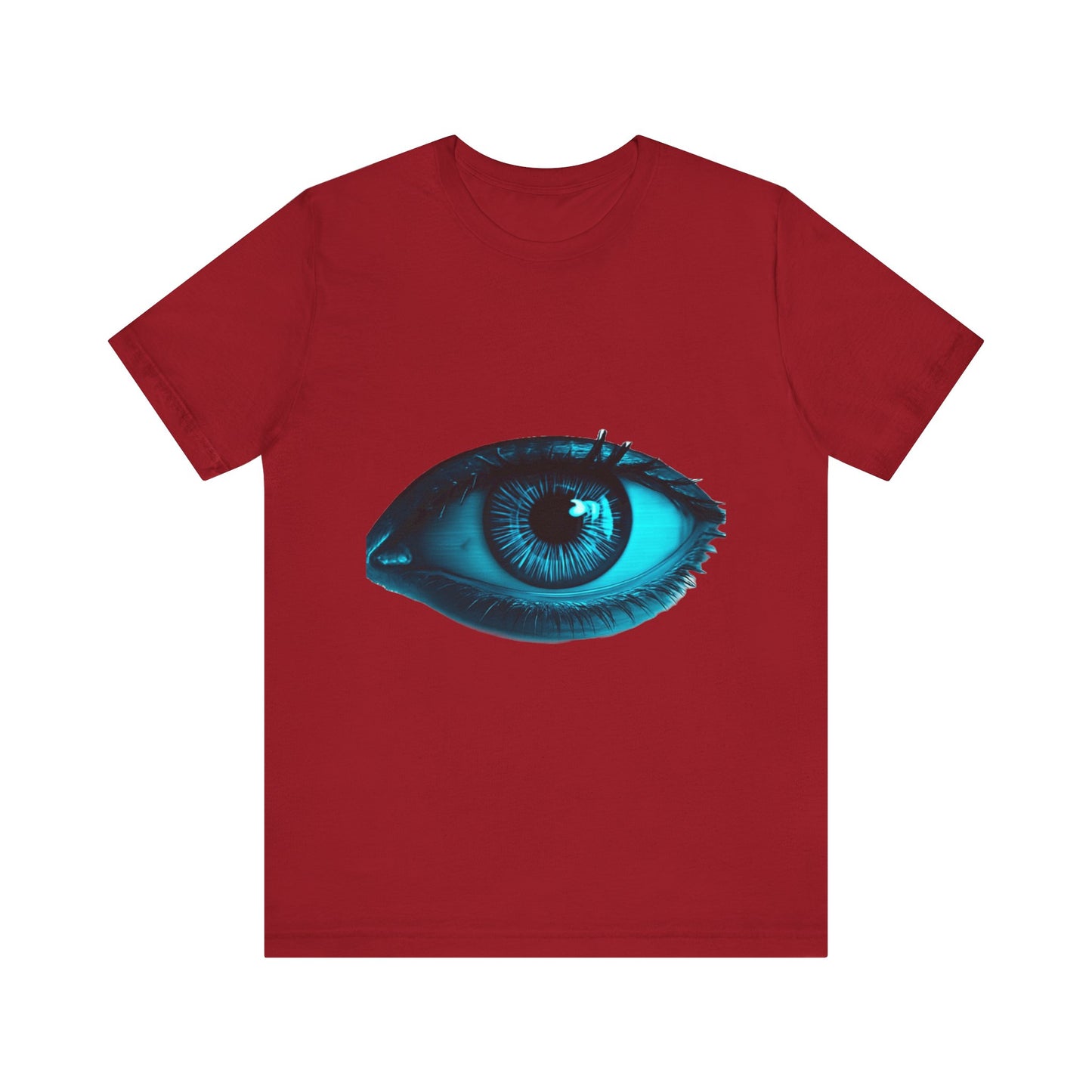 Distorted Cybernetic Gaze Eye-Catching Unisex Tee: Unique Graphic Tee, Perfect for Casual Wear, Eye Design Shirt, Trendy Gift, Statement Fashion