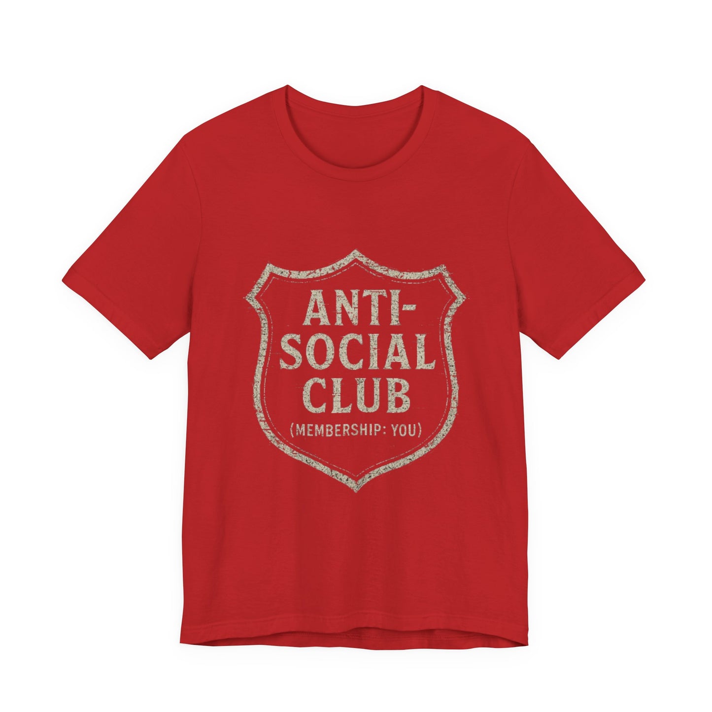 Graphic Tee Shirt - Anti-Social Club Badge Distressed Glitched Design