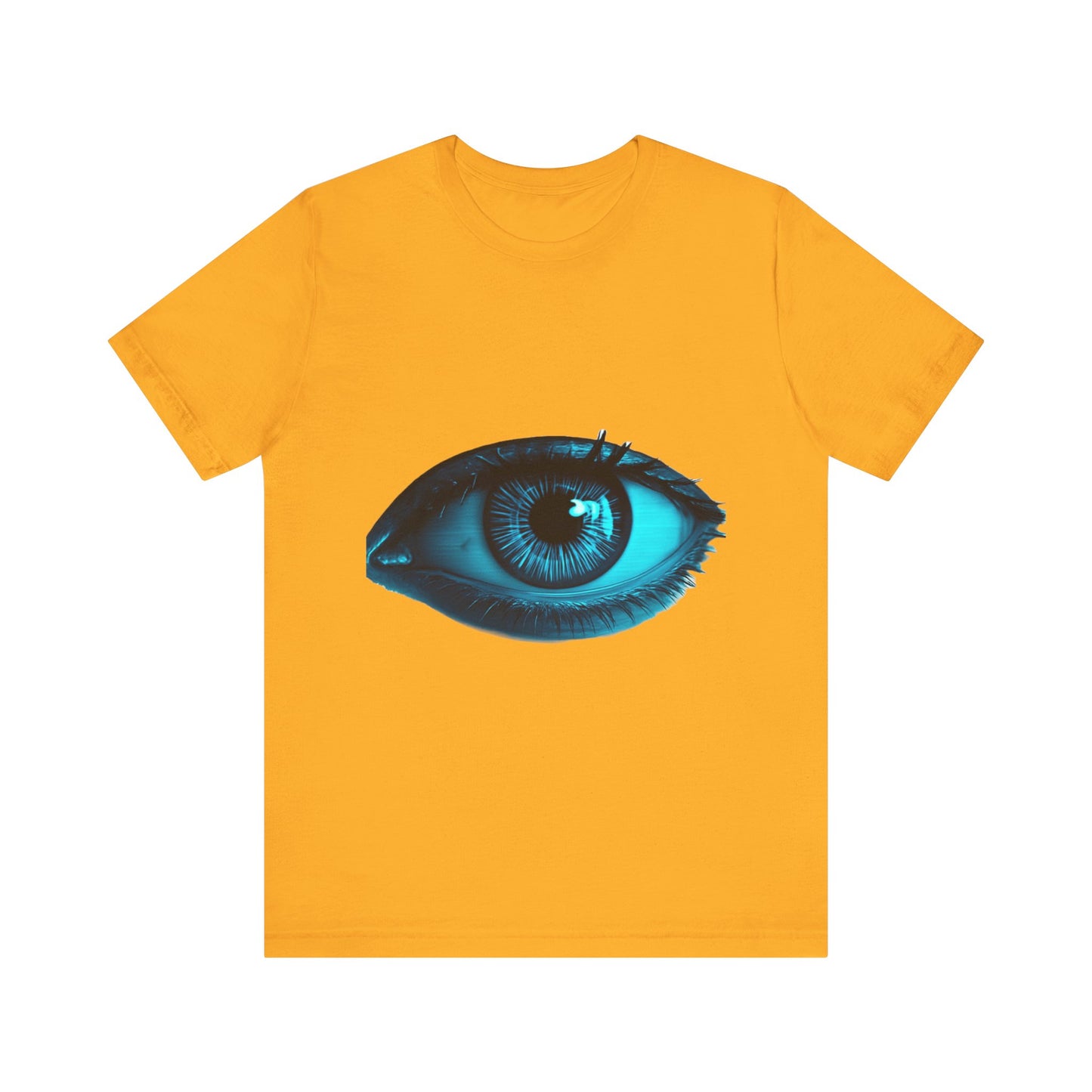 Distorted Cybernetic Gaze Eye-Catching Unisex Tee: Unique Graphic Tee, Perfect for Casual Wear, Eye Design Shirt, Trendy Gift, Statement Fashion