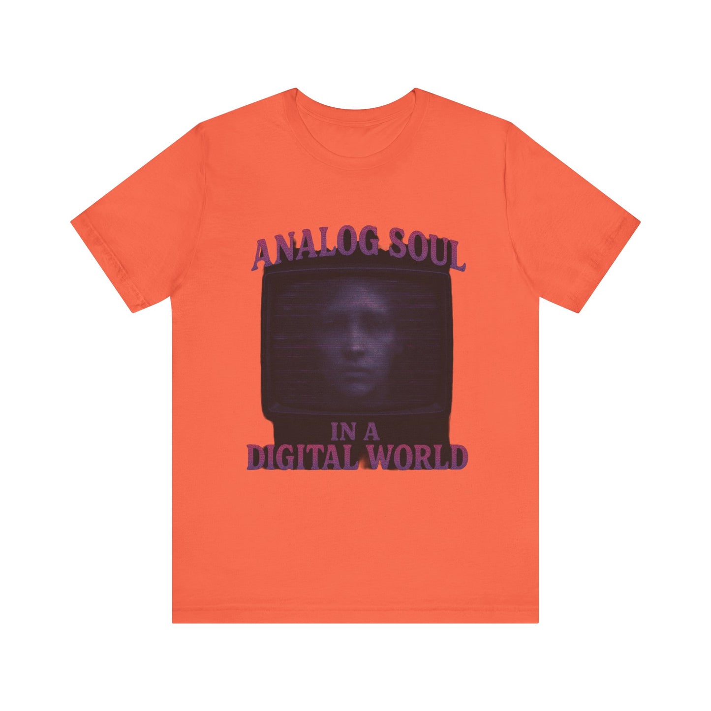 Analog Soul in a Digital World Unisex Jersey Tee, Vintage Graphic T-Shirt, Retro Aesthetic Shirt, Casual Wear, Gift for Tech Lovers, Unisex Fashion