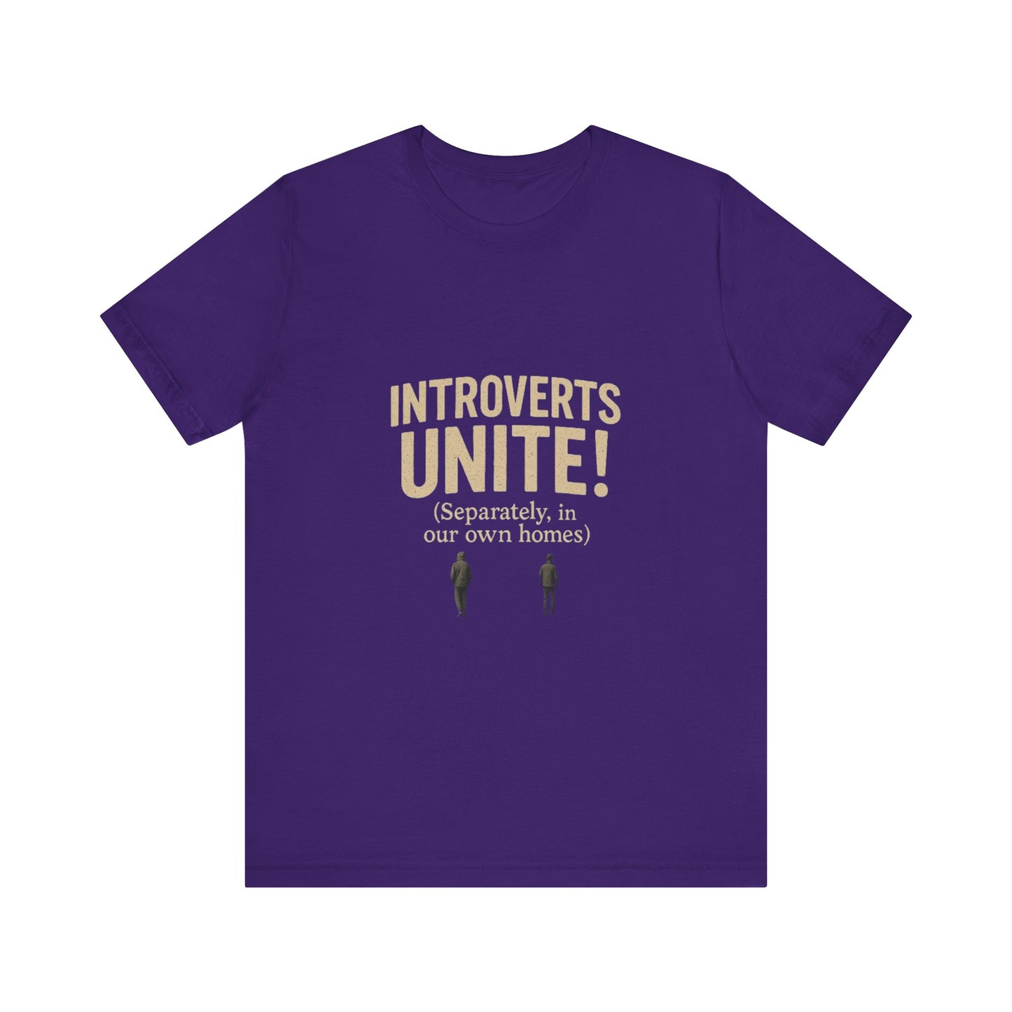 Introvert Unite Tee - Bold Text and Pixelated Figures - Unisex Jersey Short Sleeve
